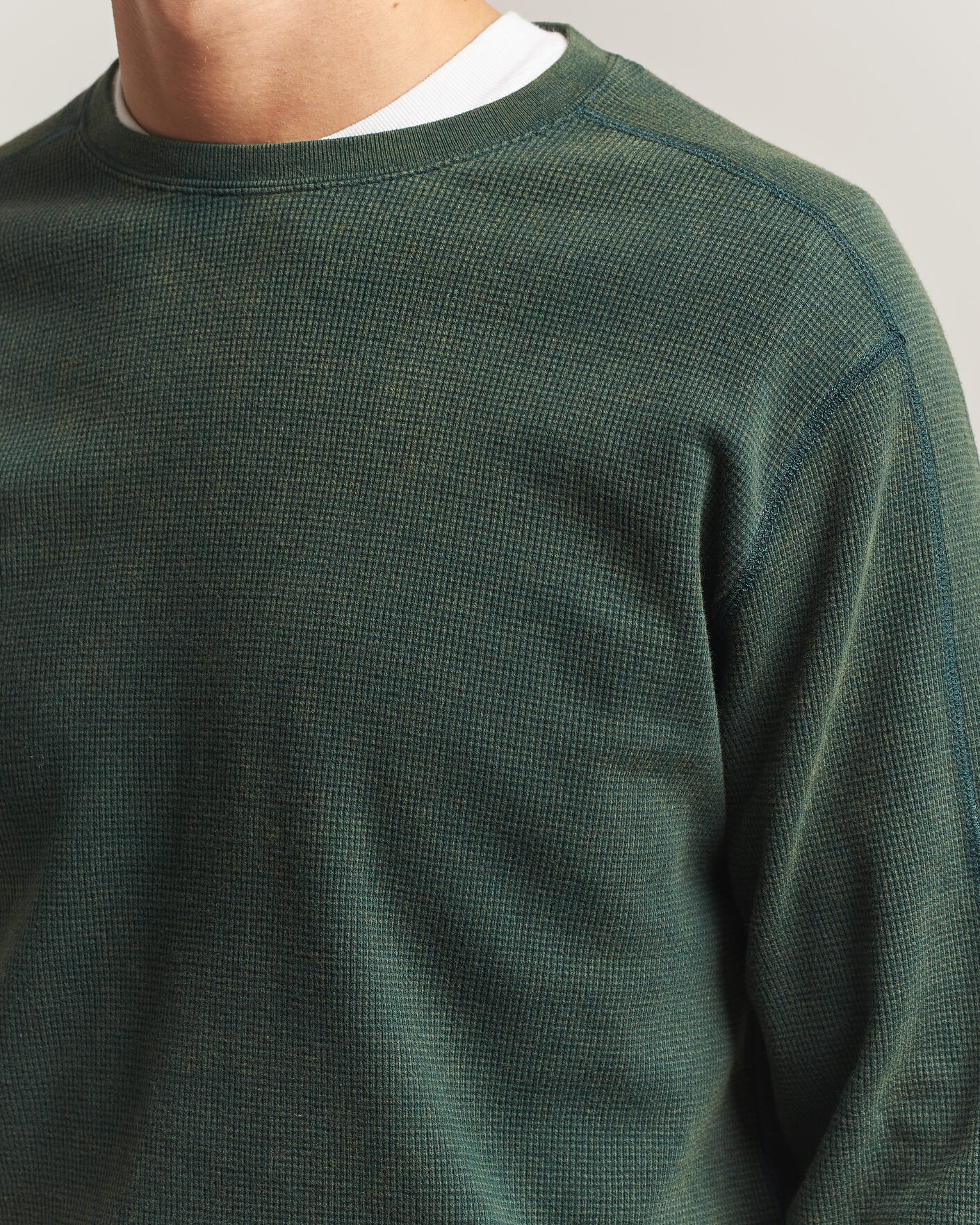 Homme | T-shirts | BEAMS PLUS | Fade Thermal Crew Green