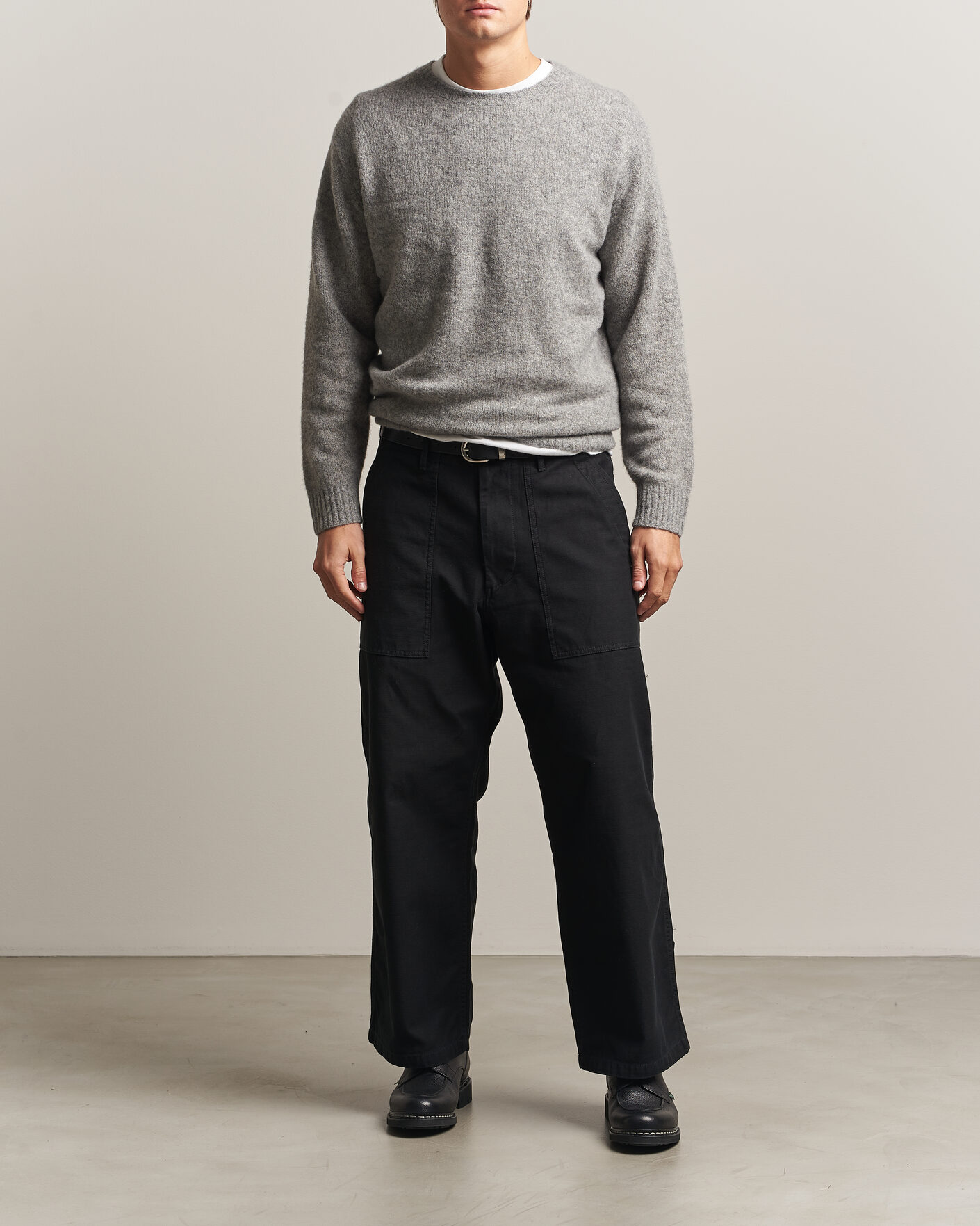 Homme | Pulls Et Tricots | BEAMS PLUS | Cashmere/Silk Crew Neck Grey Melange