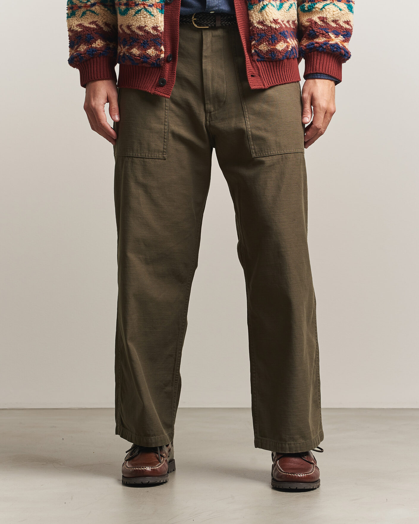 Homme | Pantalons | BEAMS PLUS | MIL Utility Sateen Trousers Olive Brown
