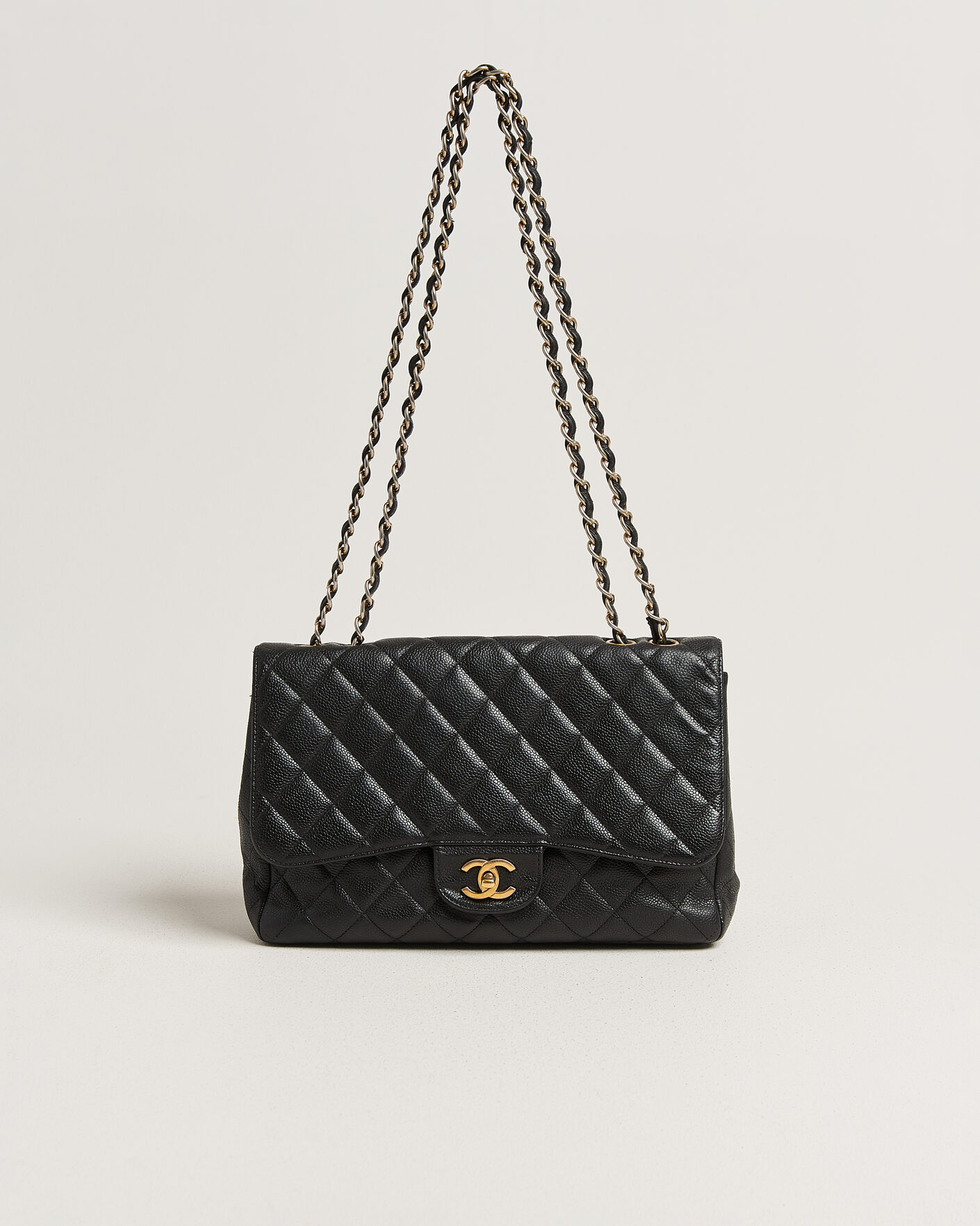 Heren | Pre-Owned & Vintage Bags | Chanel Pre-Owned | Classic Jumbo Single Flap Bag Caviar Black