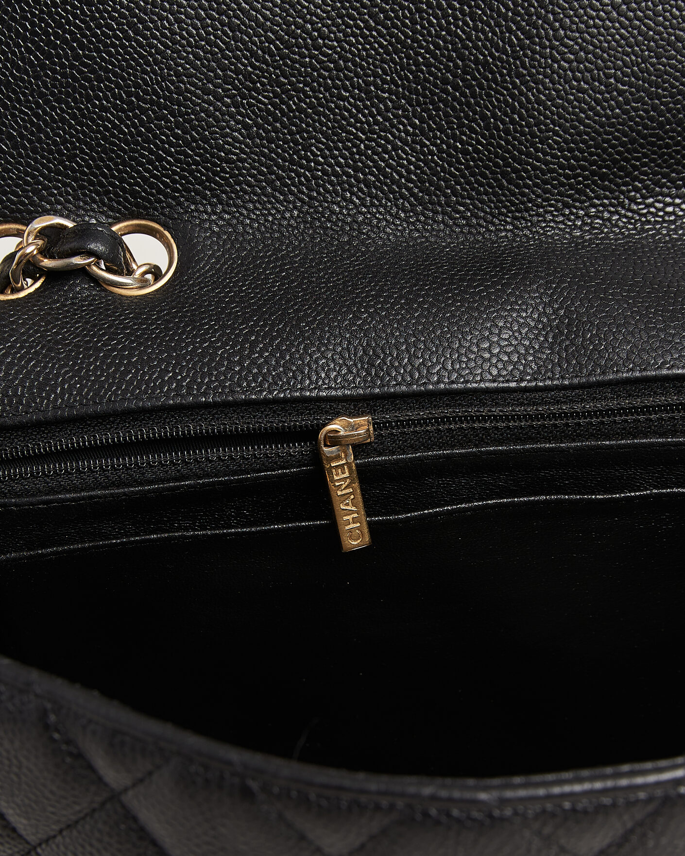Heren | Pre-Owned & Vintage Bags | Chanel Pre-Owned | Classic Jumbo Single Flap Bag Caviar Black