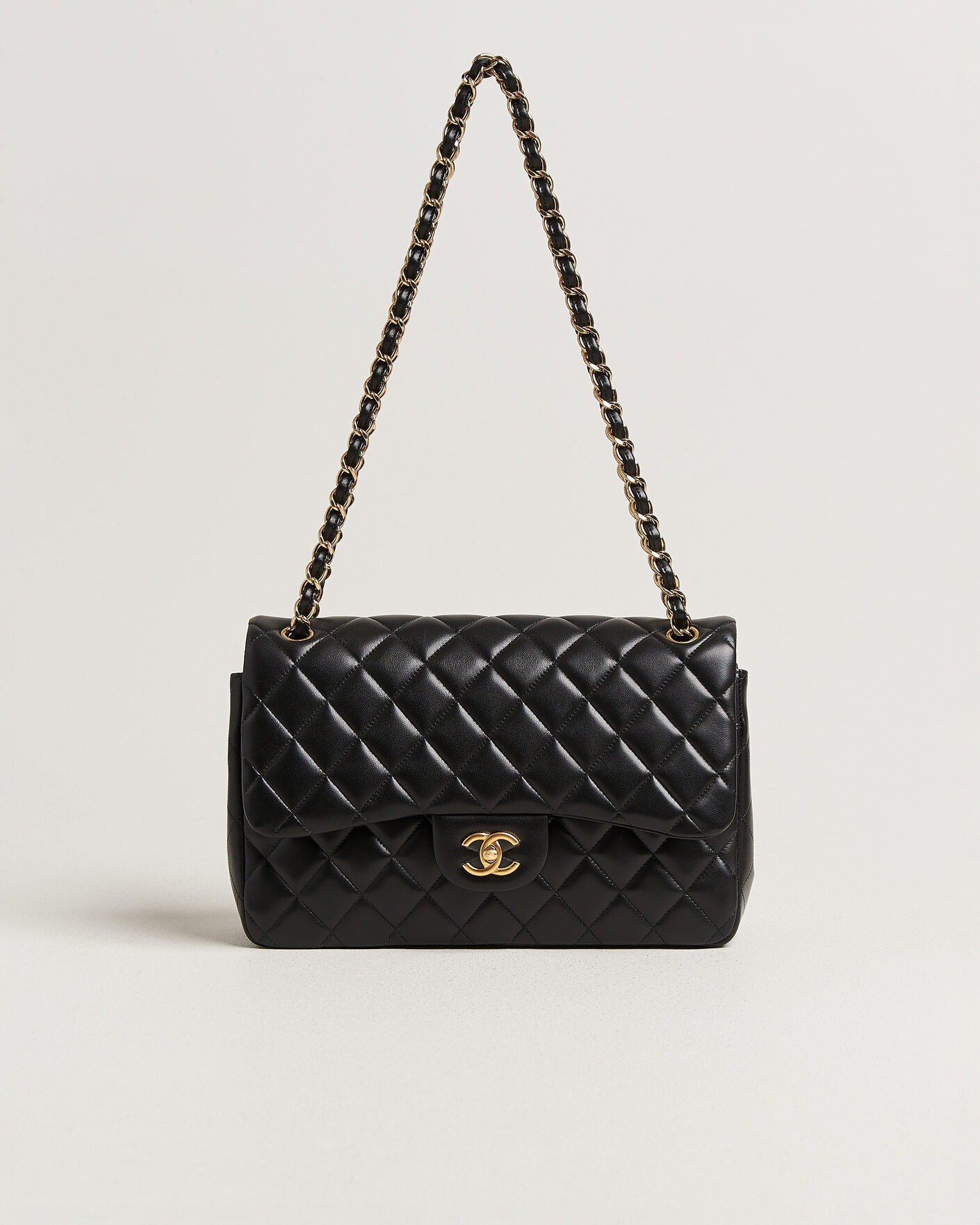 Heren | Pre-Owned & Vintage Bags | Chanel Pre-Owned | Classic Jumbo Double Flap Bag Lambskin Black