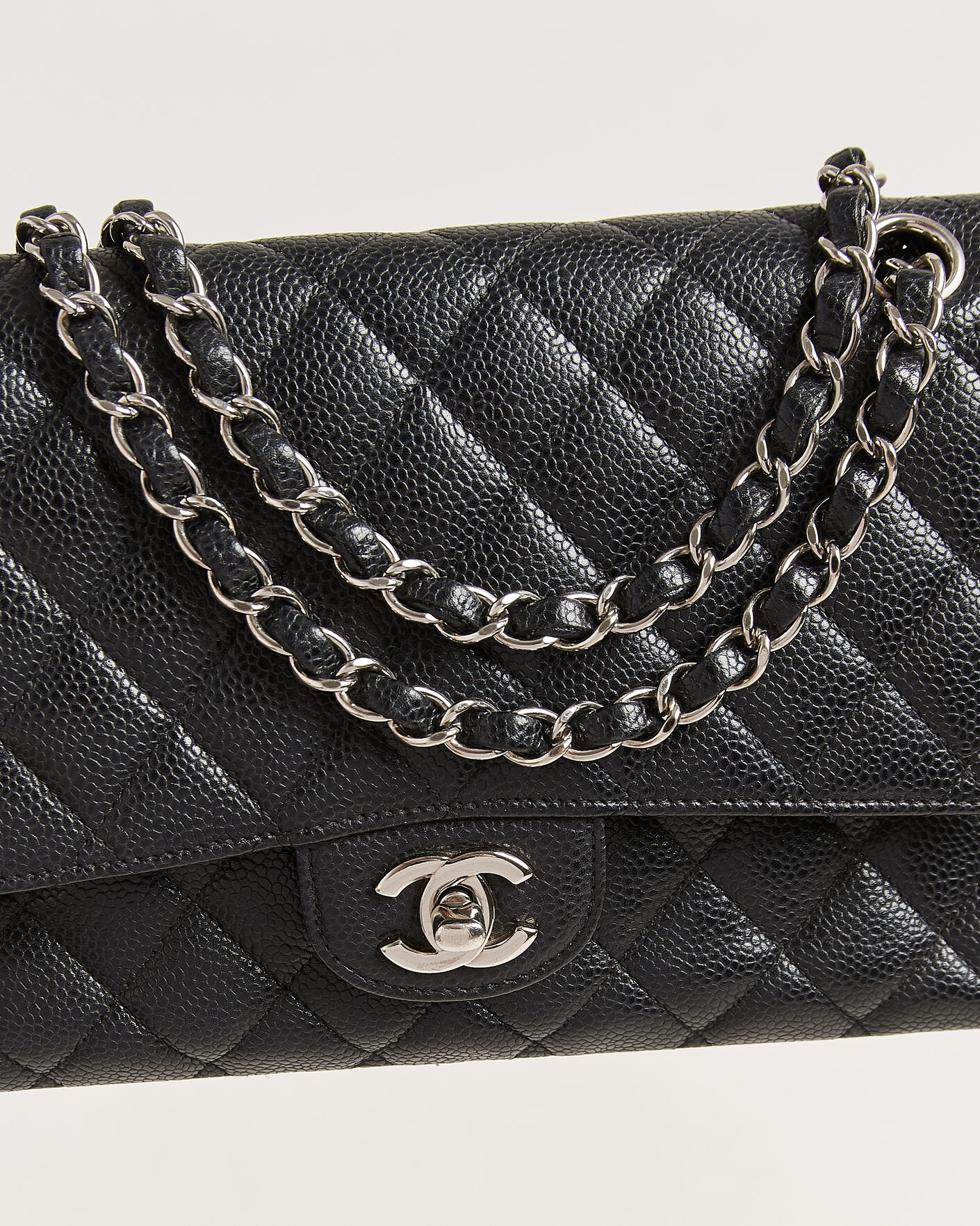 Heren | Pre-Owned & Vintage Bags | Chanel Pre-Owned | Classic Medium Single Flap Bag Caviar Black