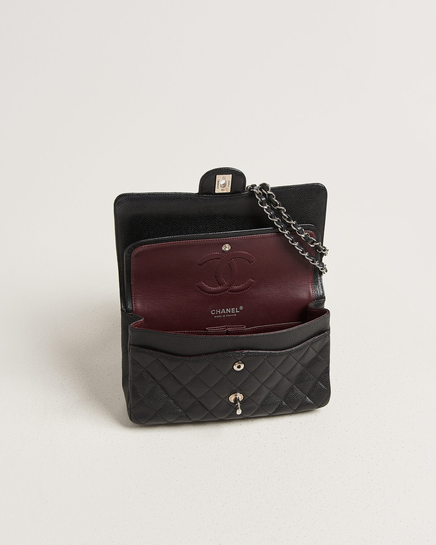 Heren | Pre-Owned & Vintage Bags | Chanel Pre-Owned | Classic Medium Single Flap Bag Caviar Black
