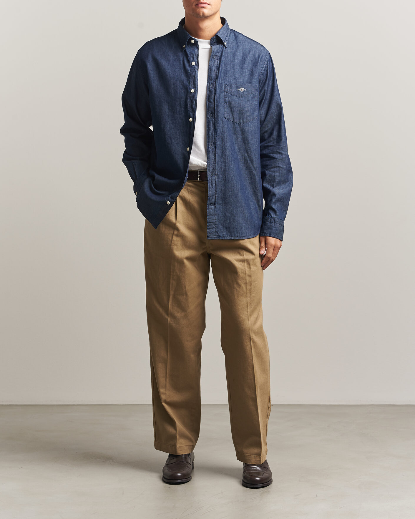 Homme | Chemises | Gant | Regular Fit Indigo Shirt Dark Indigo