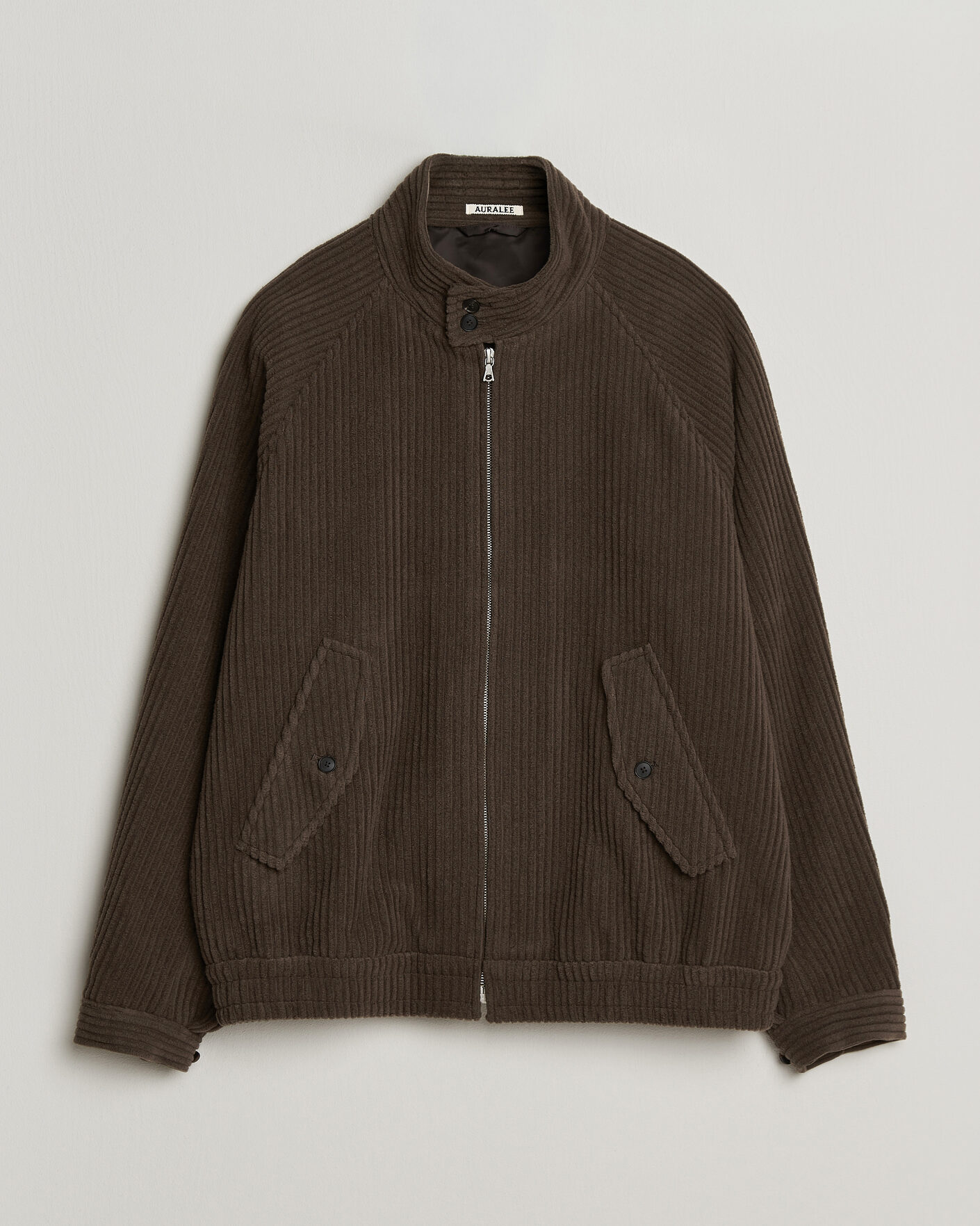 Heren | Jassen | Auralee | Wool Cashmere Corduroy Zip Jacket Smoky Brown