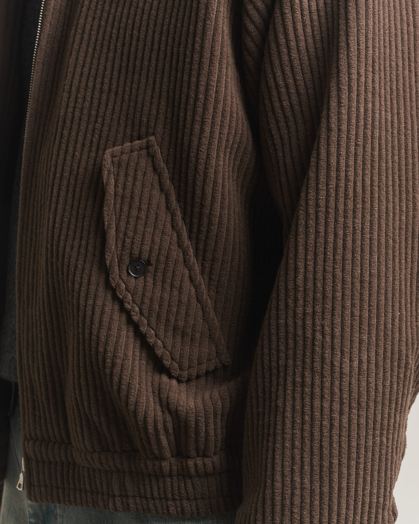 Heren | Jassen | Auralee | Wool Cashmere Corduroy Zip Jacket Smoky Brown