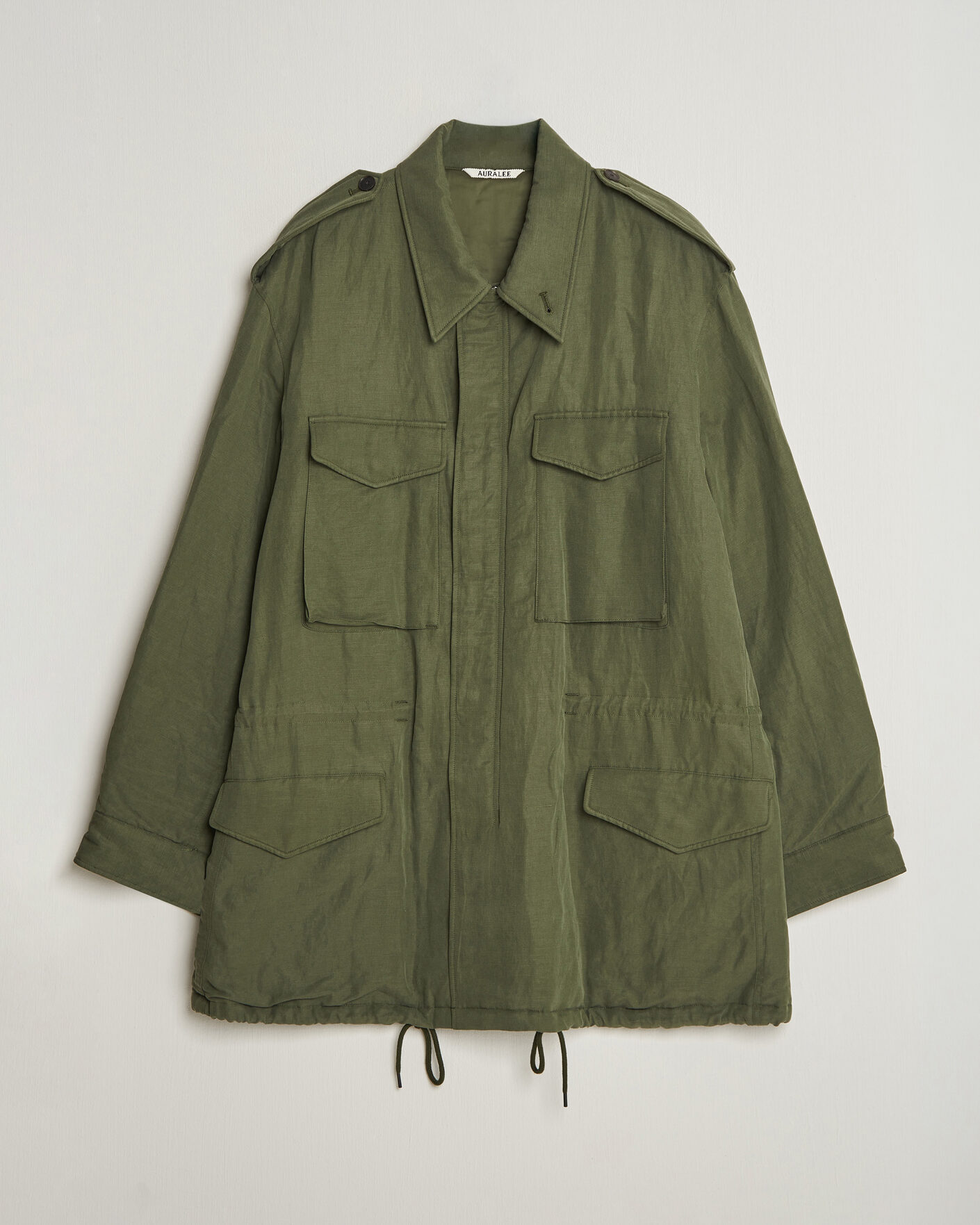 Heren | Jassen | Auralee | Brushed Padded Military Jacket Olive
