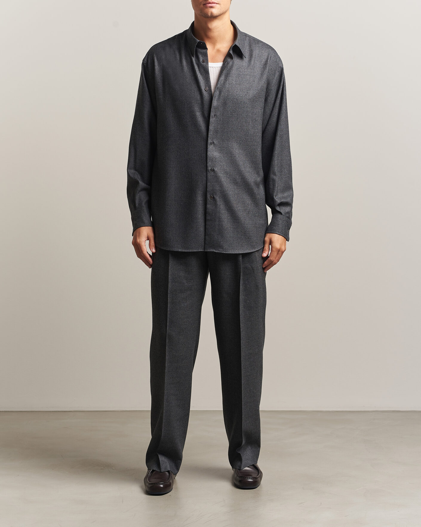 Homme | Chemises | Auralee | Super Light Wool Shirt Charcoal