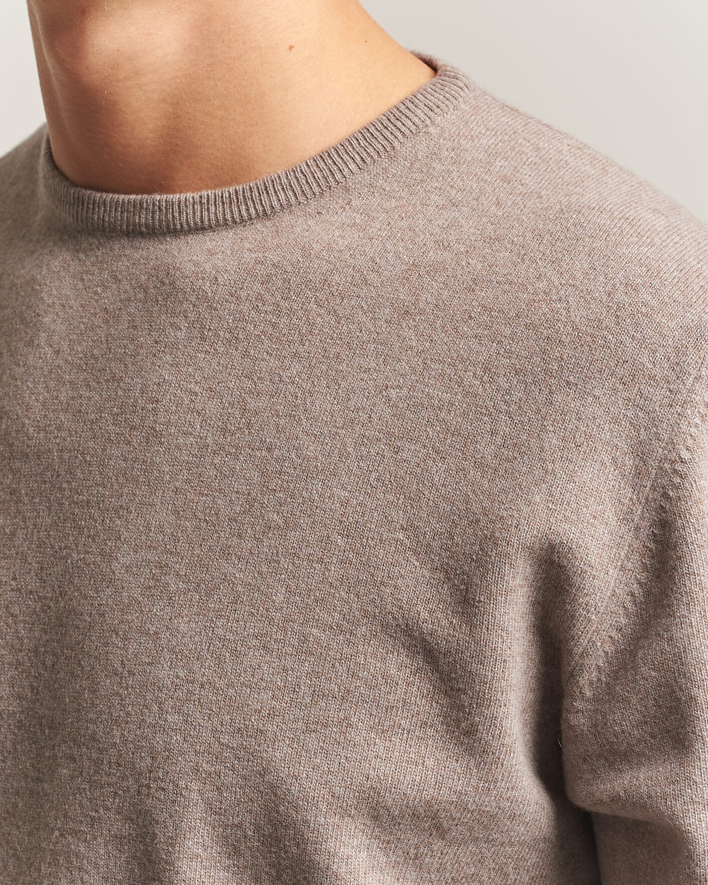 Heren | Truien | Morgano | Wool/Cashmere Crewneck Walnut