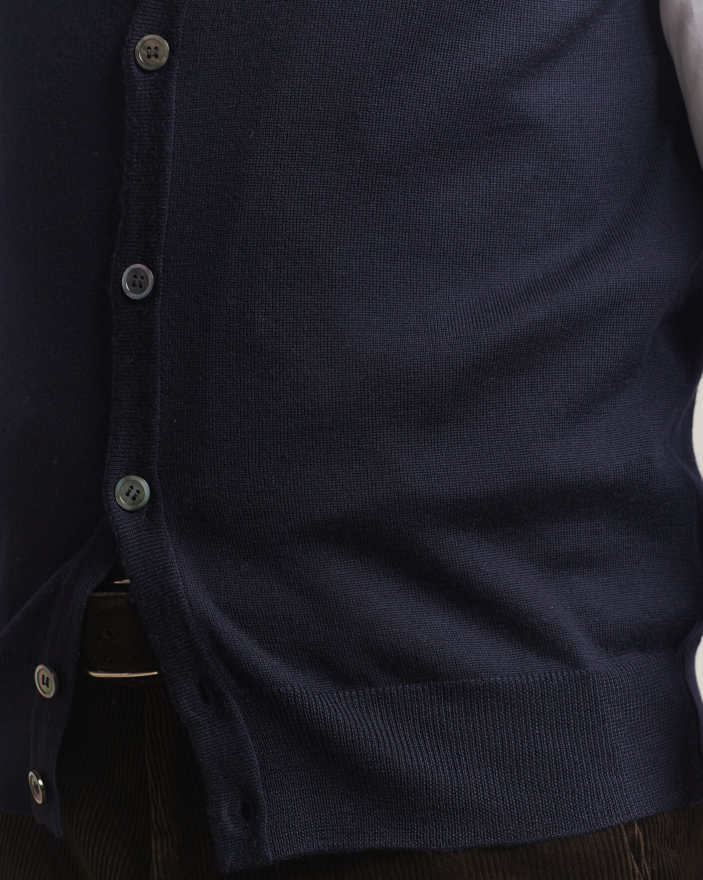 Homme | Pulls Et Tricots | Morgano | Extra Fine Merino Wool Sleevles Cardigan Vest Navy