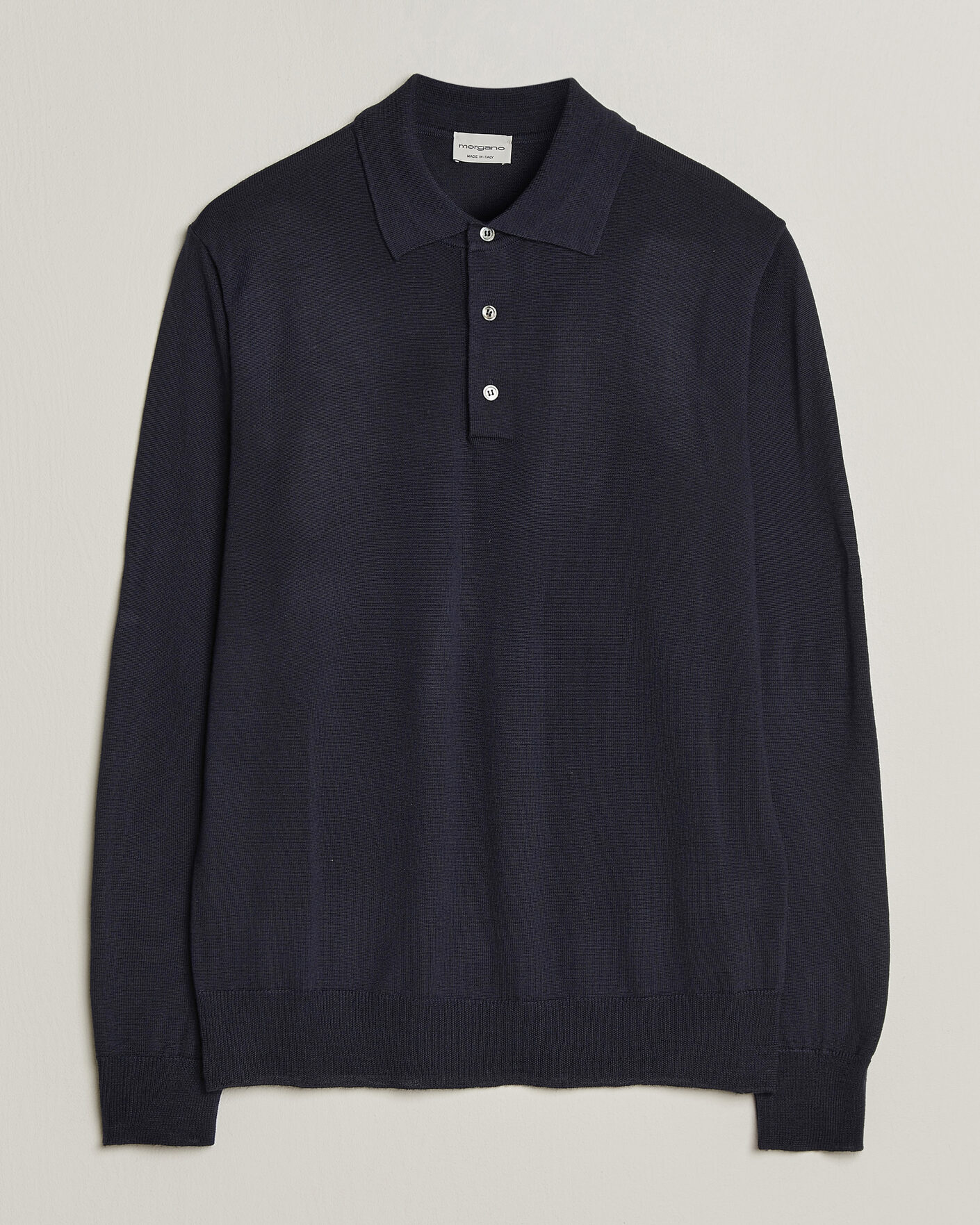 Heren | Truien | Morgano | Extra Fine Merino Wool Polo Navy