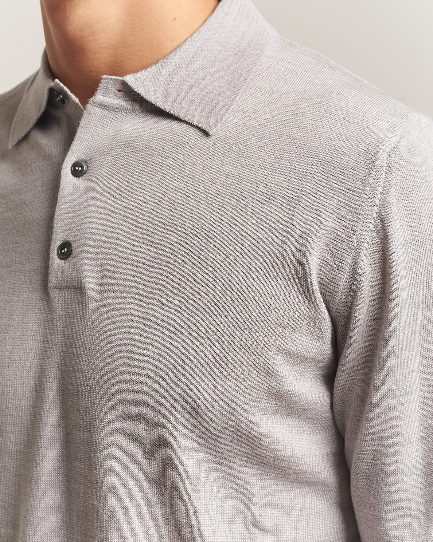 Homme | Pulls Et Tricots | Morgano | Extra Fine Merino Wool Polo Light Grey