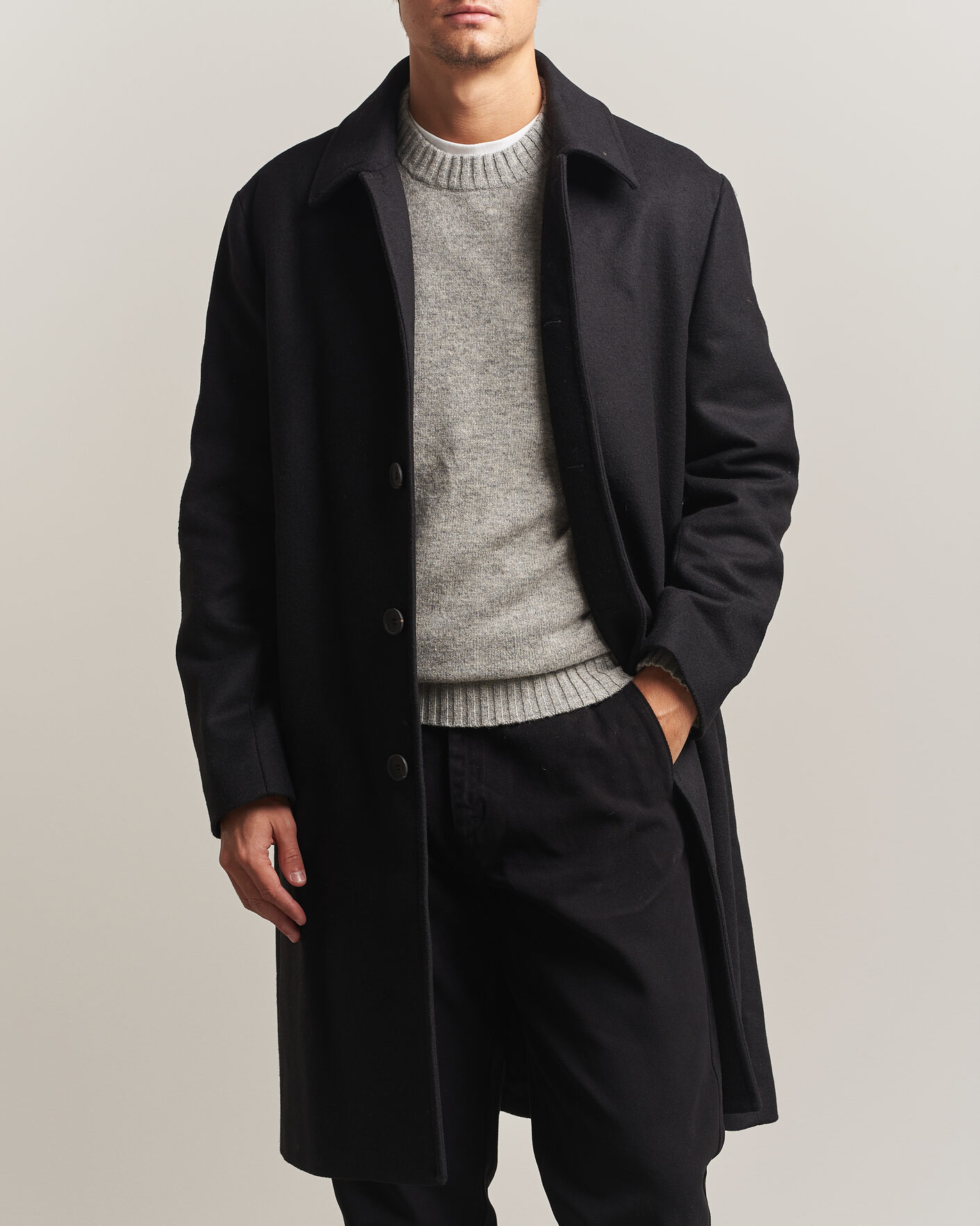 Heren | Jassen | A Day's March | Shamrock Wool Car Coat Black