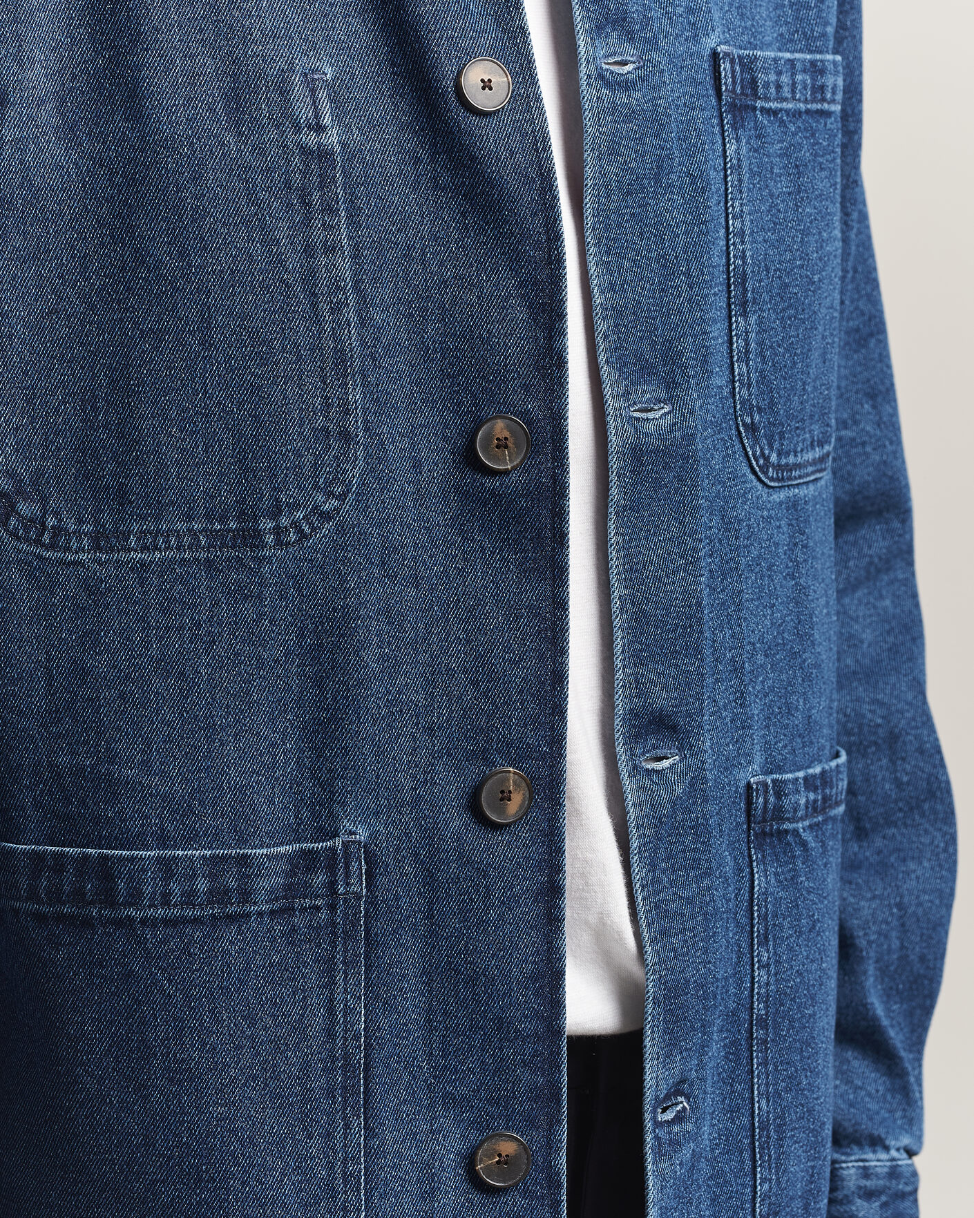 Heren | Overhemden | A Day's March | Algot Denim Overshirt Dark Blue Wash