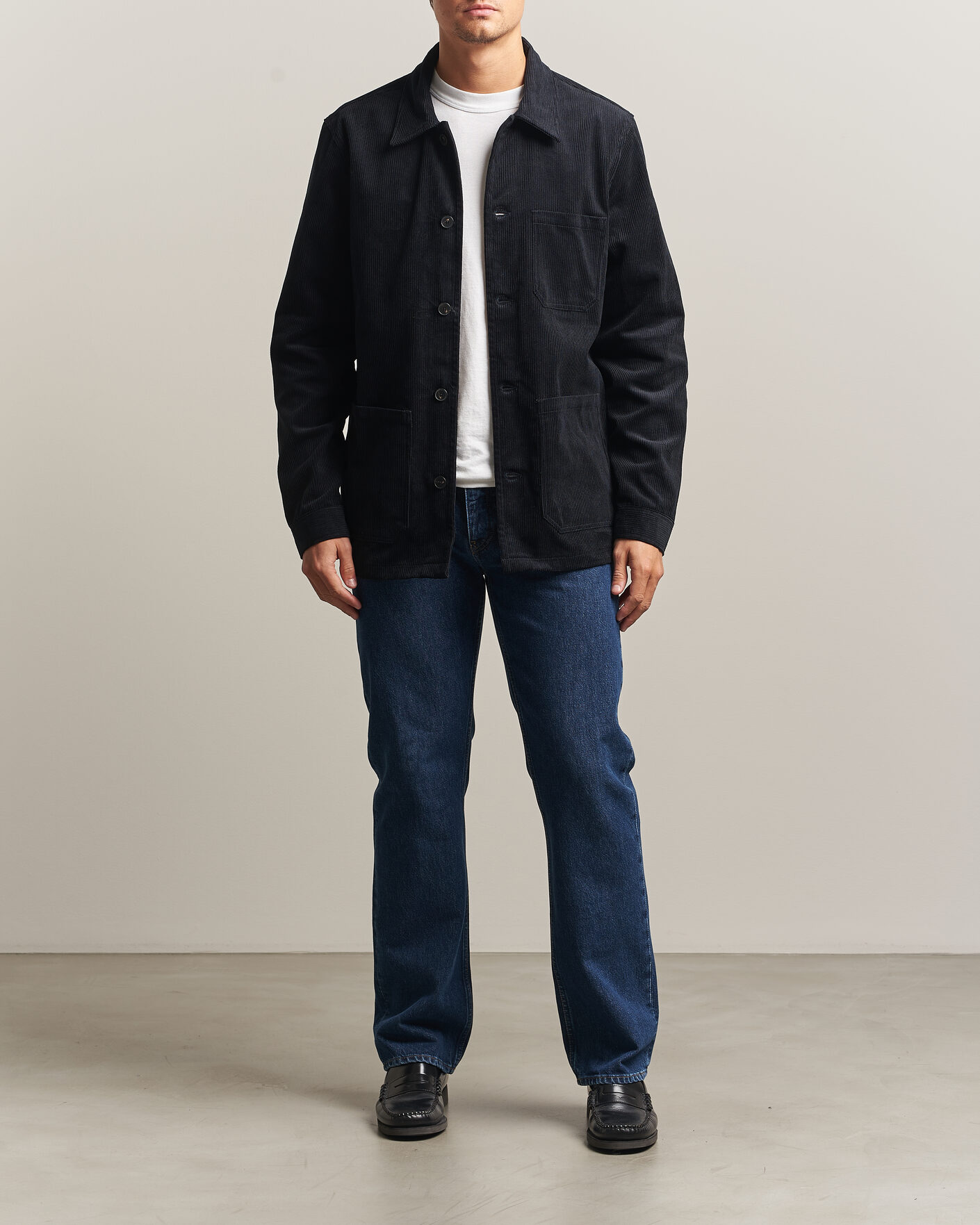 Heren | Overhemden | A Day's March | Original Corduroy Overshirt Black