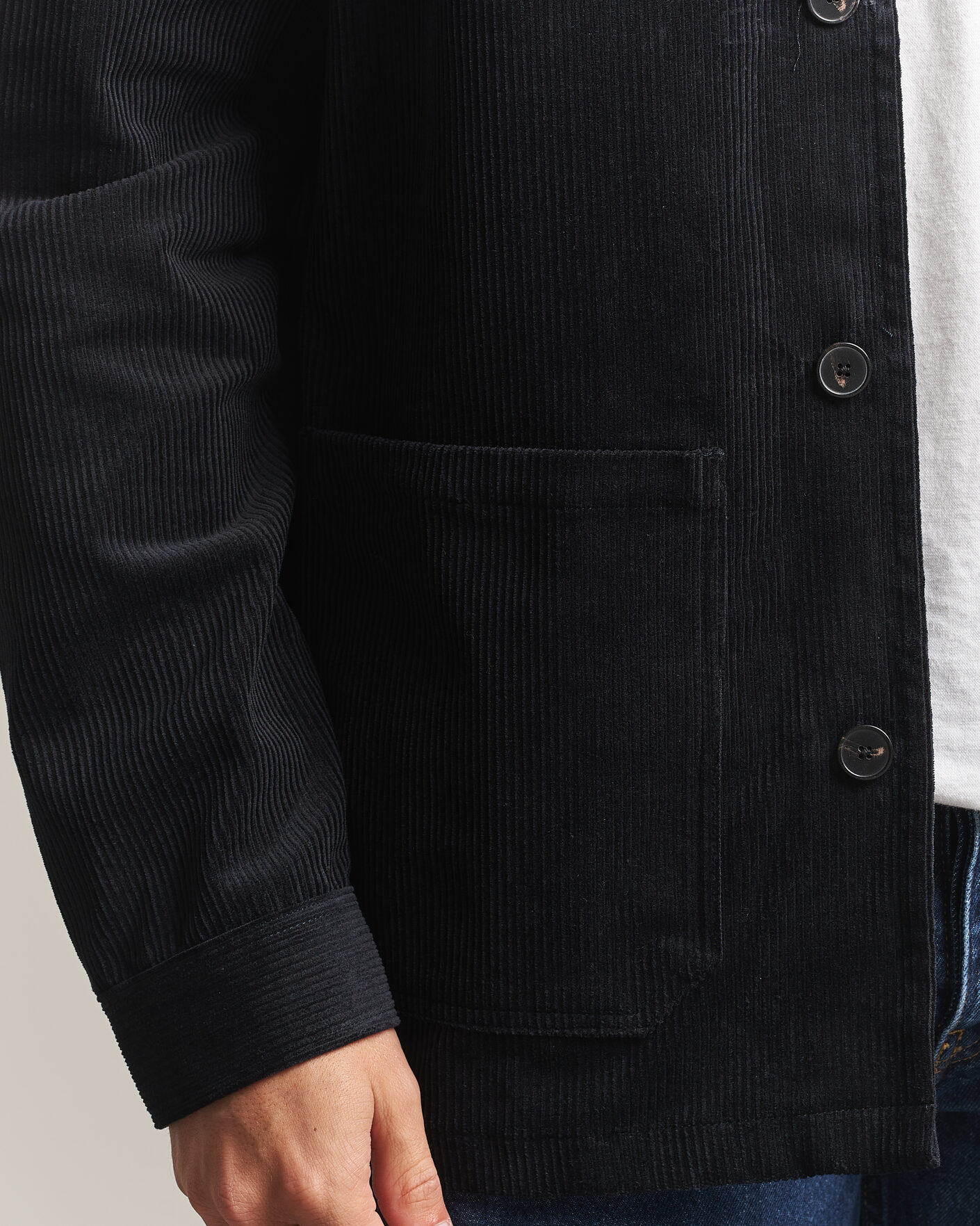 Heren | Overhemden | A Day's March | Original Corduroy Overshirt Black