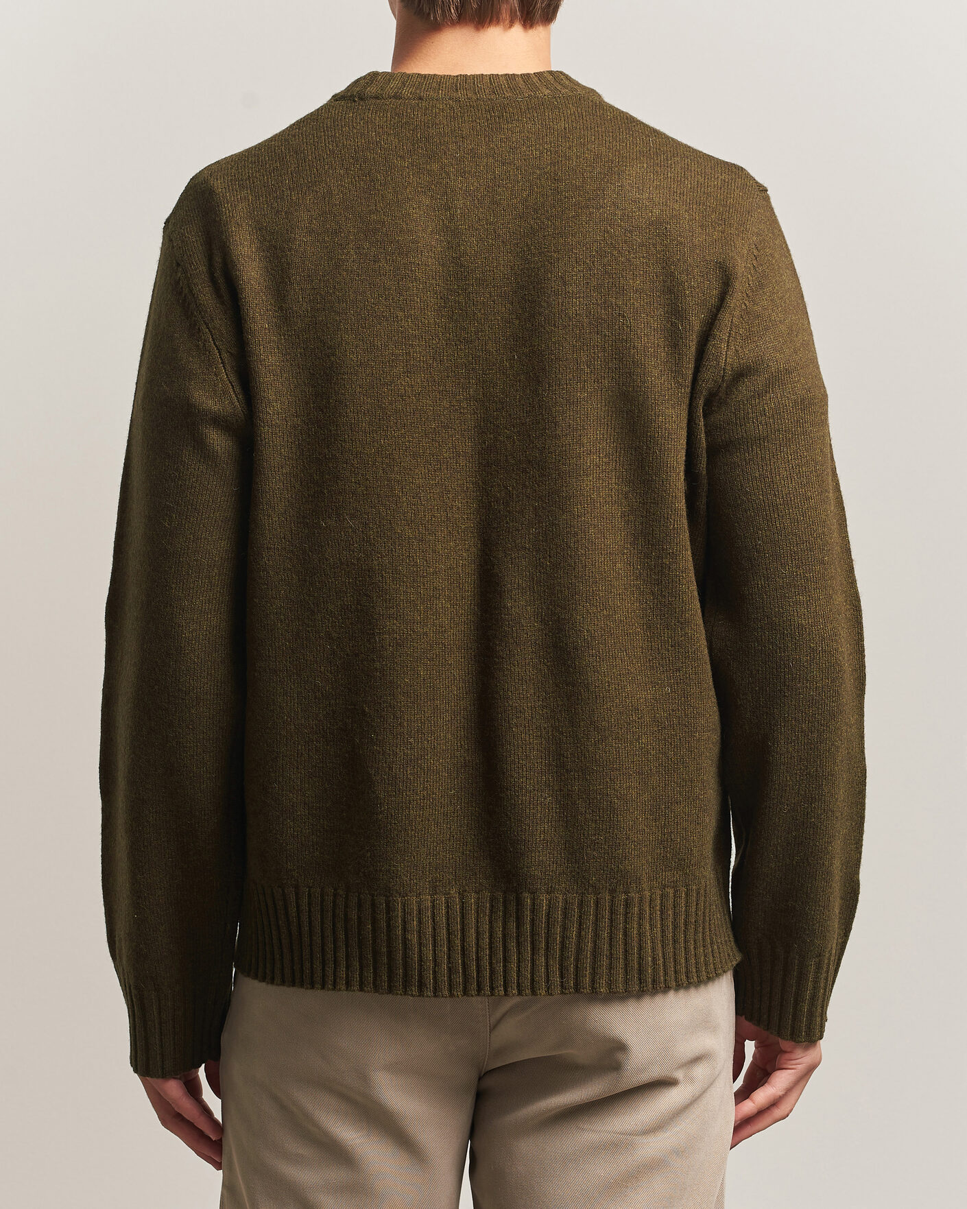 Heren | Truien | A Day's March | Marlow Lambswool Sweater Forest Green