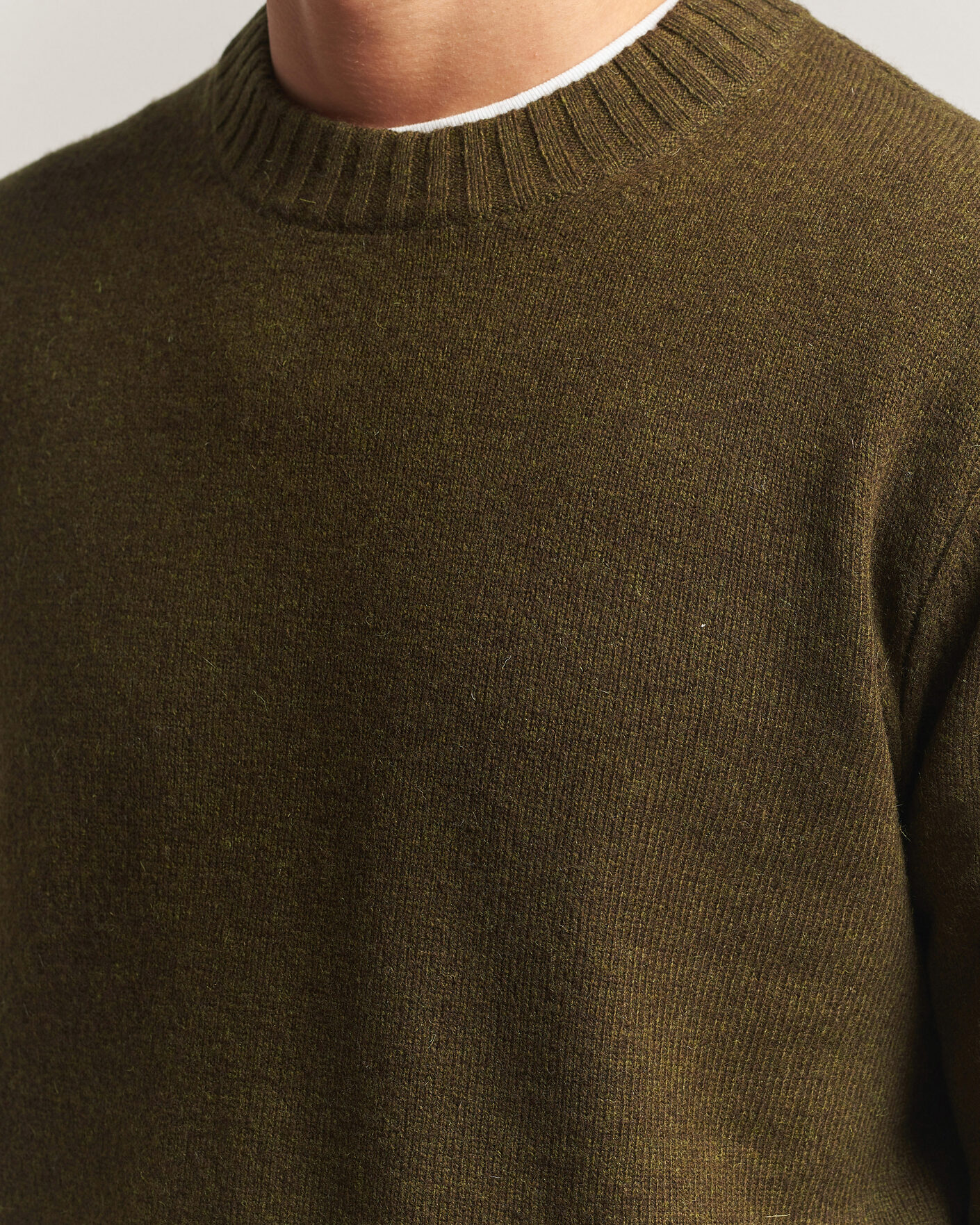 Heren | Truien | A Day's March | Marlow Lambswool Sweater Forest Green
