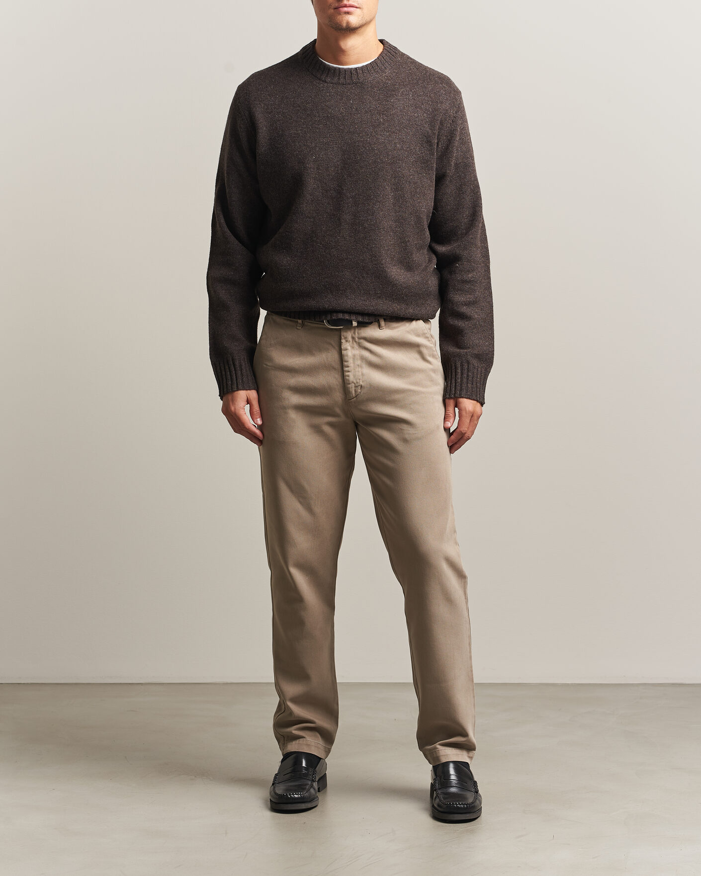 Heren | Truien | A Day's March | Marlow Lambswool Sweater Dark Brown