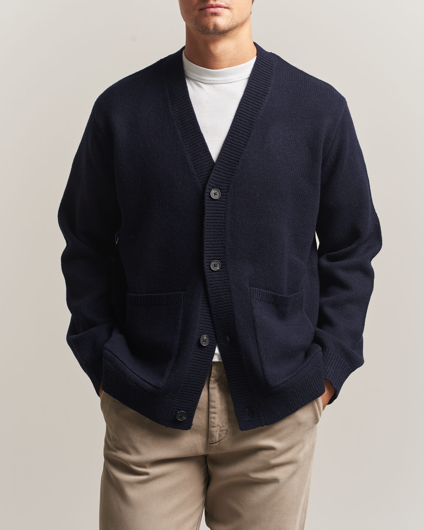 Homme | Pulls Et Tricots | A Day's March | Jarrow Lambswool Cardigan Navy