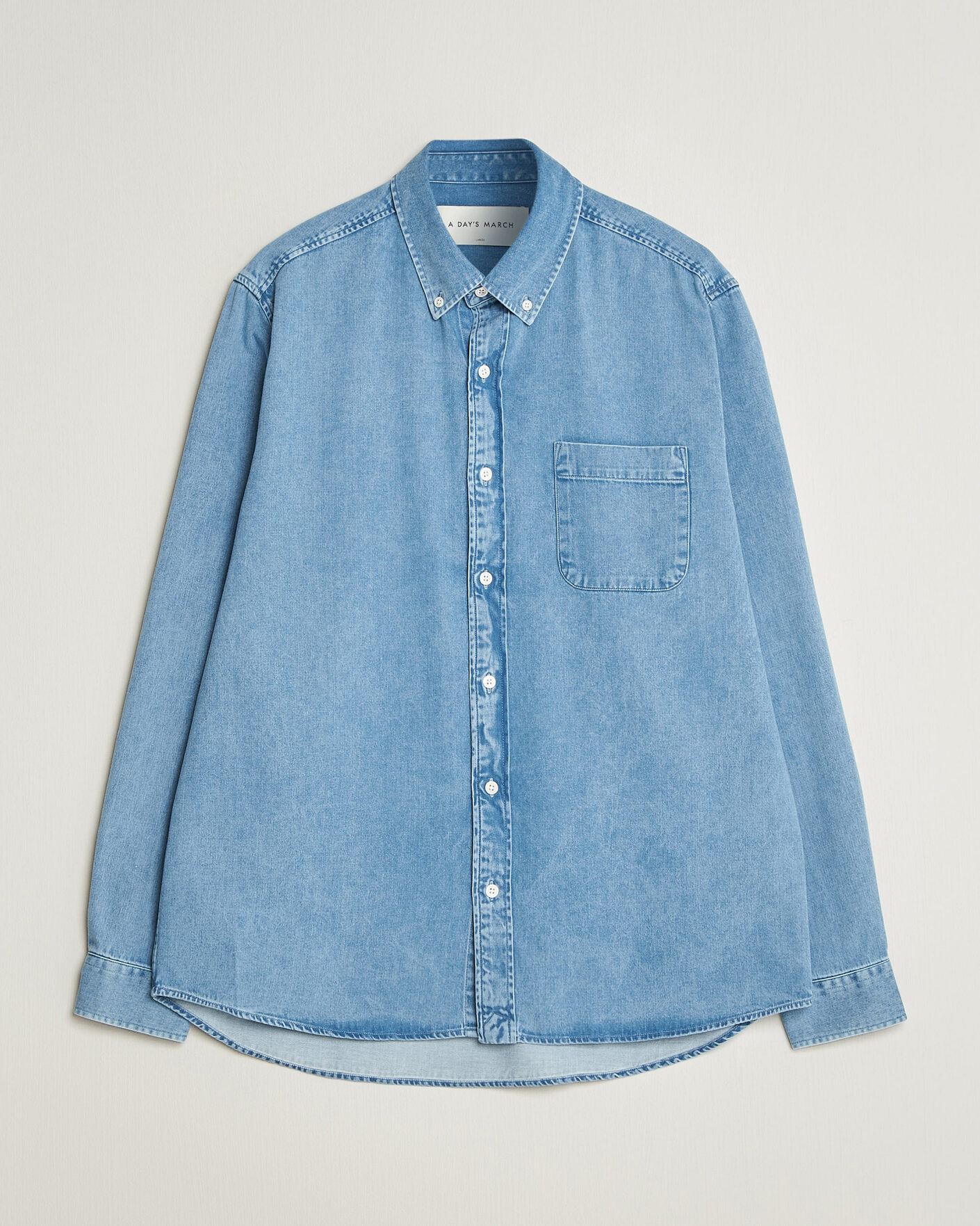 Homme | Chemises | A Day's March | Original Button Down Denim Shirt Light Blue