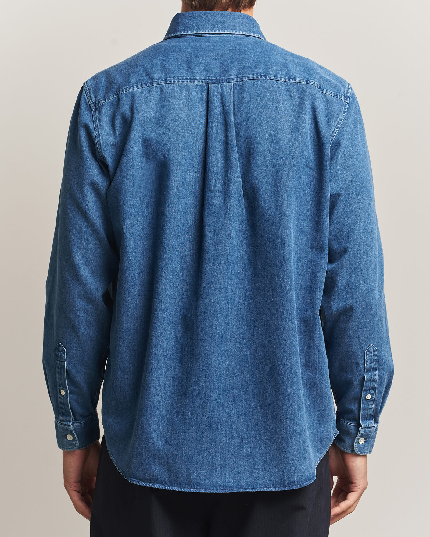 Heren | Overhemden | A Day's March | Original Button Down Denim Shirt Mid Blue