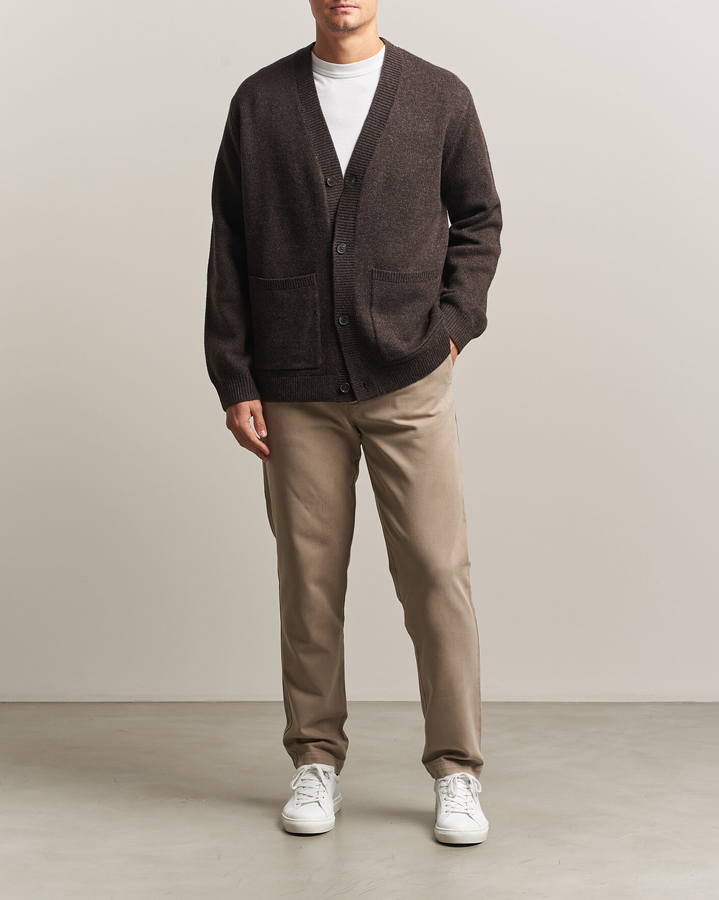 Homme | Pantalons | A Day's March | Miller Cotton/Lyocell Trousers Greige