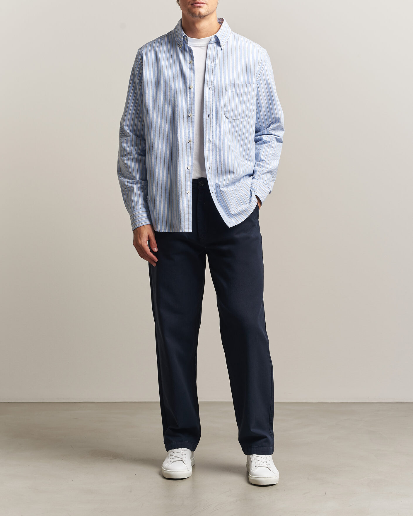 Homme | Pantalons | A Day's March | Redwood Cotton Chinos Navy
