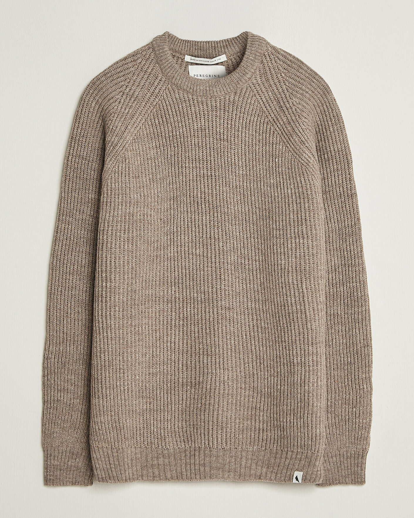Heren | Truien | Peregrine | Ford Knitted Wool Jumper Light Brown