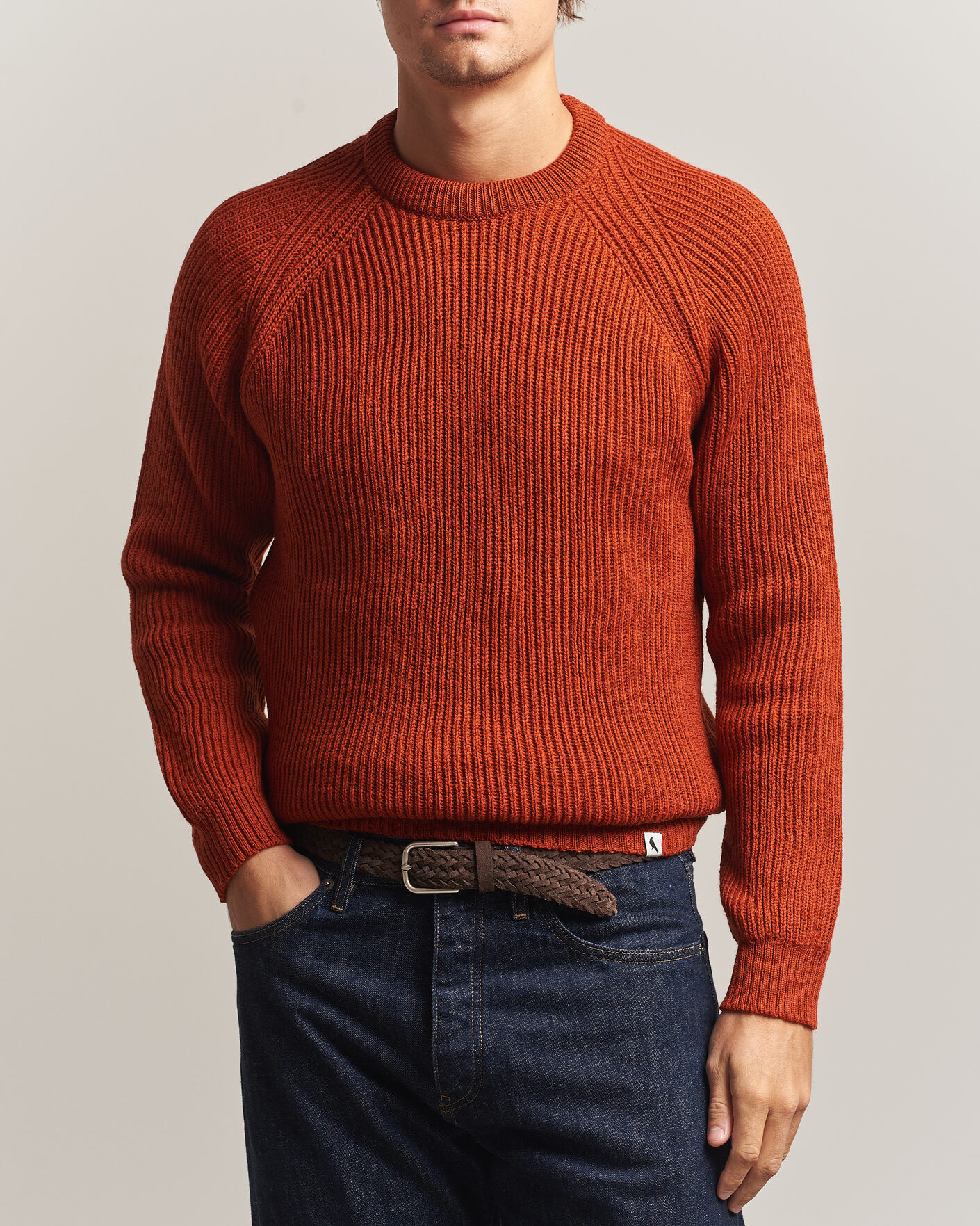 Heren | Truien | Peregrine | Ford Knitted Wool Jumper Orange