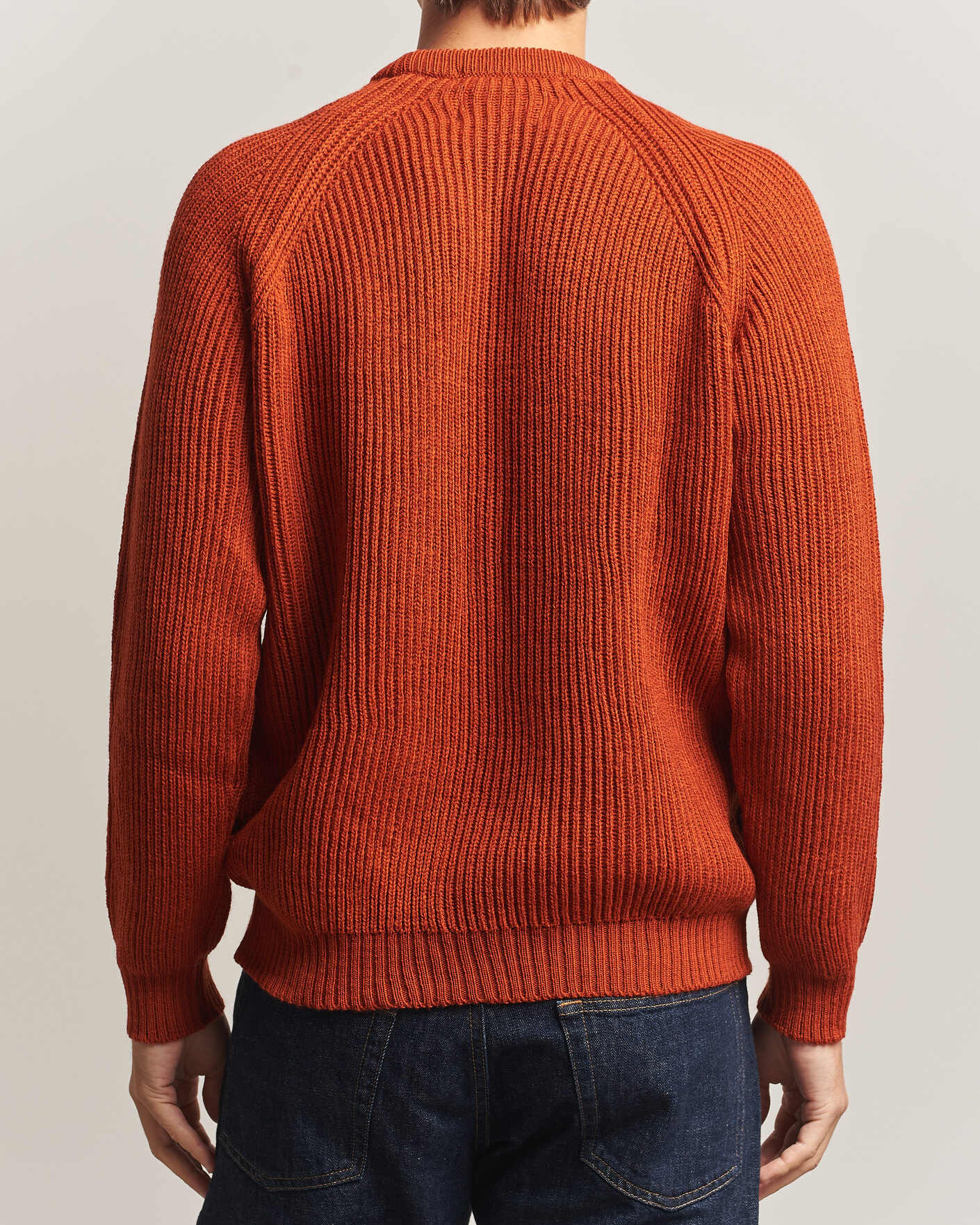 Heren | Truien | Peregrine | Ford Knitted Wool Jumper Orange