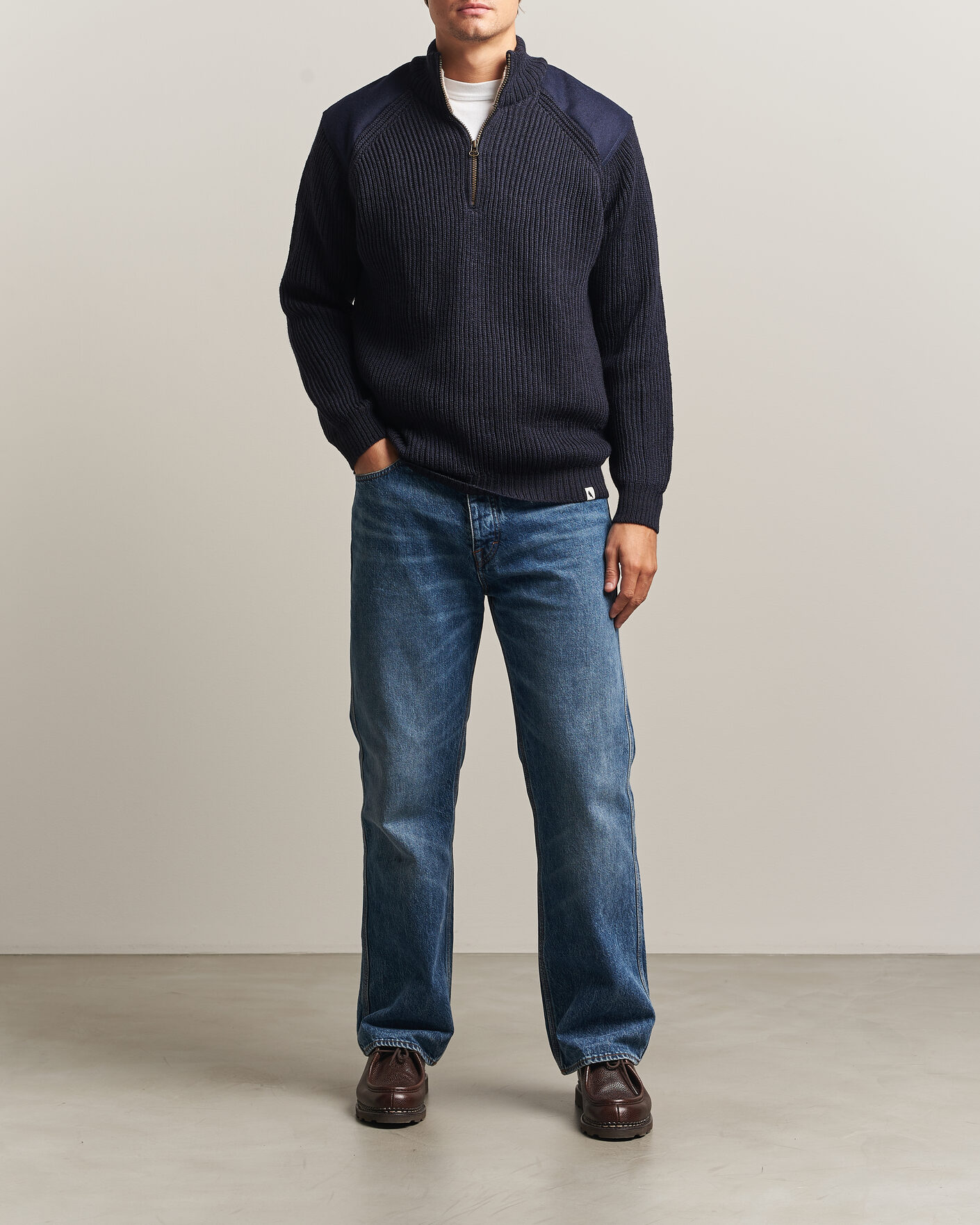 Homme | Pulls Et Tricots | Peregrine | Foxton Quarter Zip Jumperr Navy