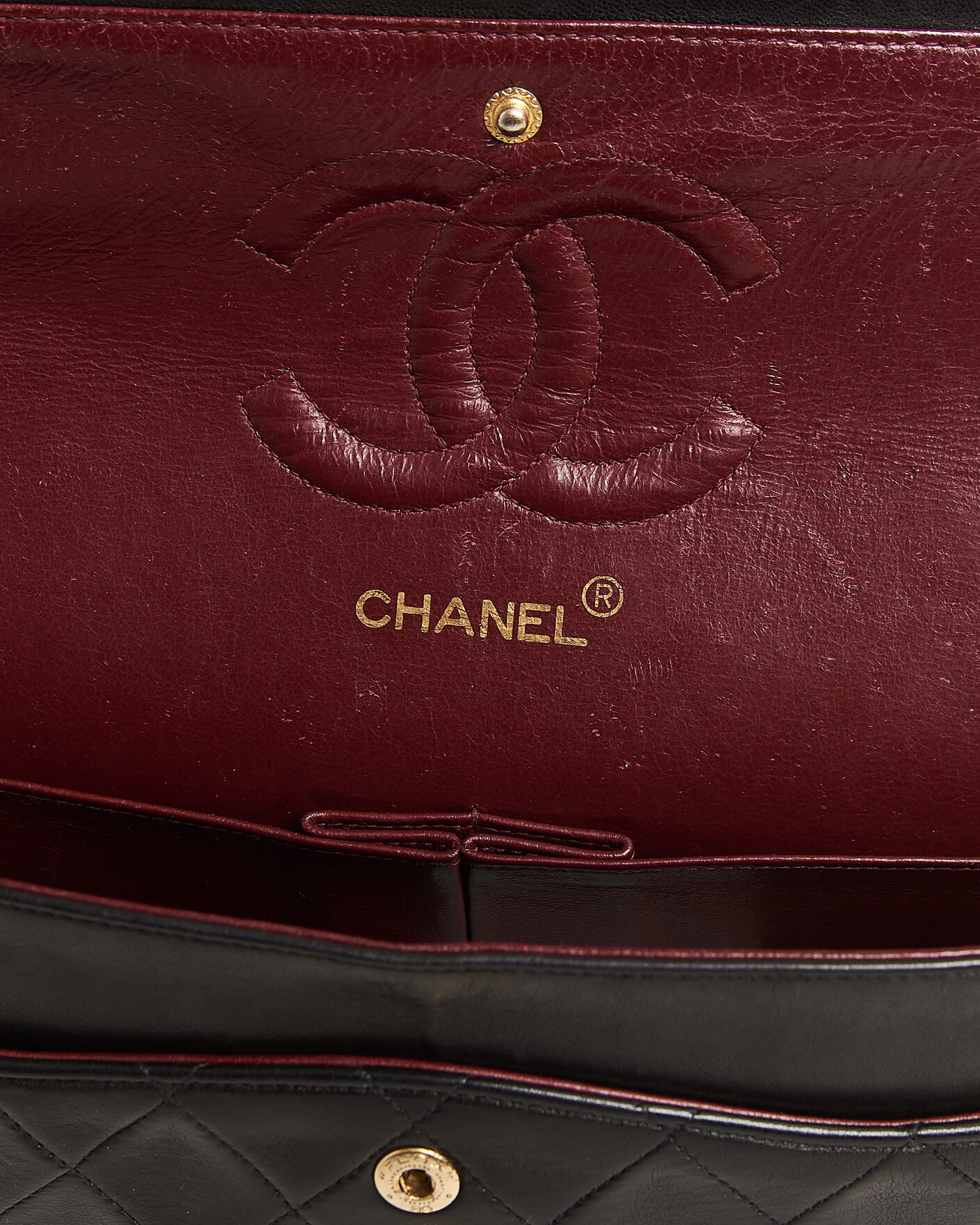Homme | Pre-Owned & Vintage Bags | Chanel Pre-Owned | Classic Medium Double Flap Bag Lambskin Black