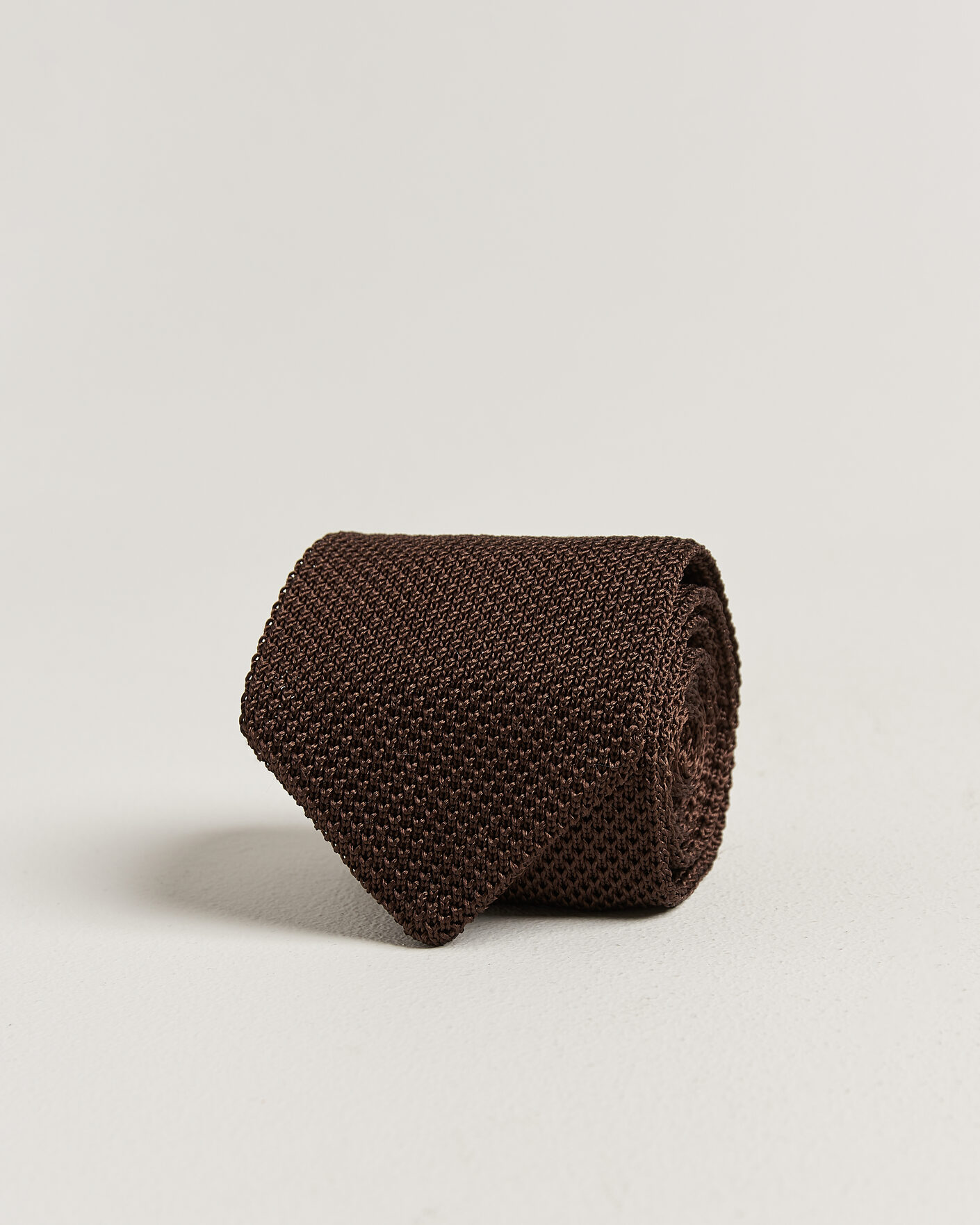 Homme | Cravates | Gant | Silk Knitted Tie Shadow Brown