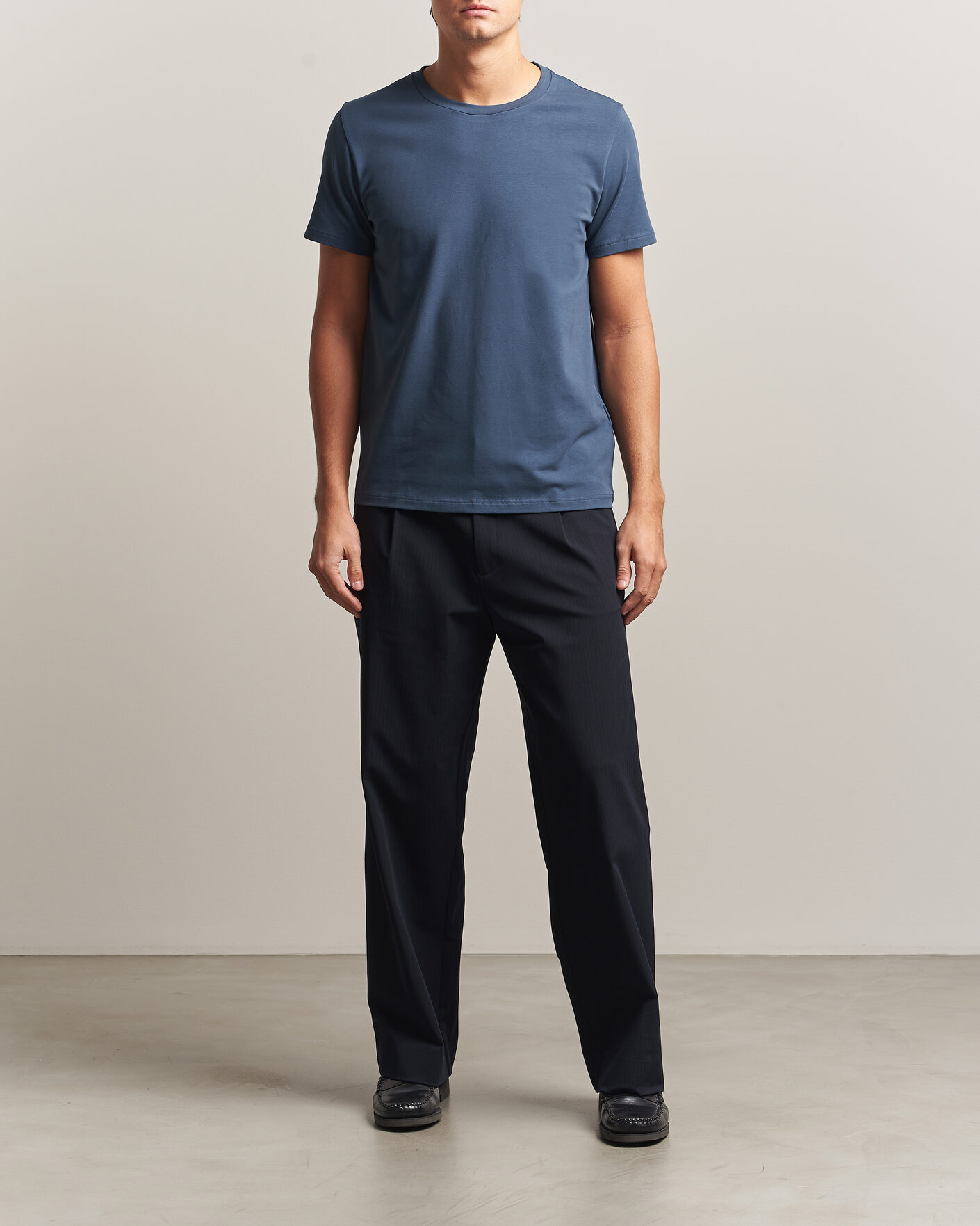 Homme | T-shirts | Filippa K | Soft Lycra T-Shirt Stone Blue