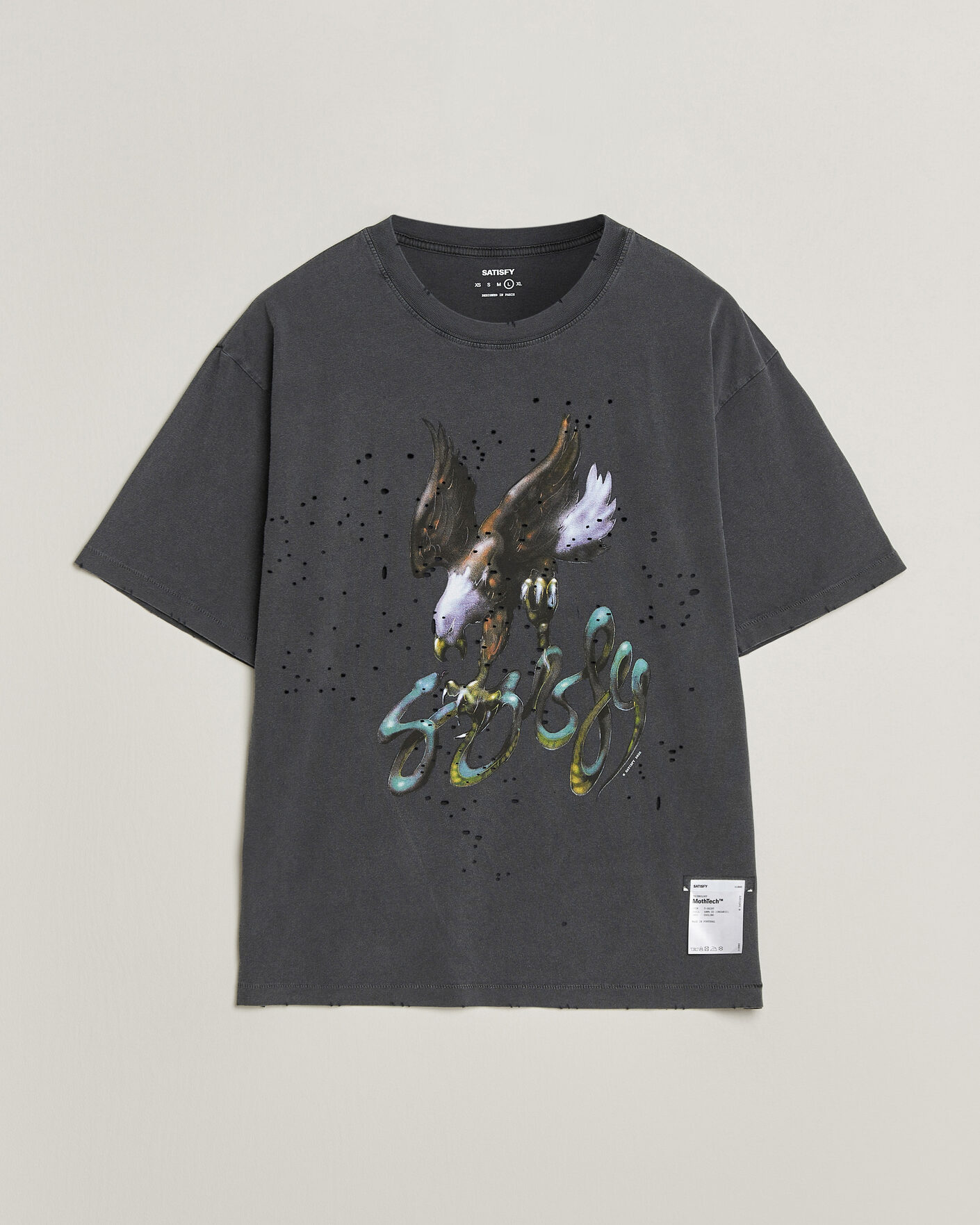 Homme | T-shirts | Satisfy | MothTech T-Shirt Aged Black Eagle