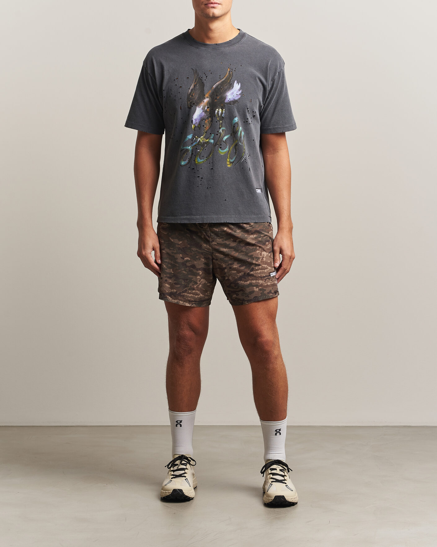 Homme | T-shirts | Satisfy | MothTech T-Shirt Aged Black Eagle