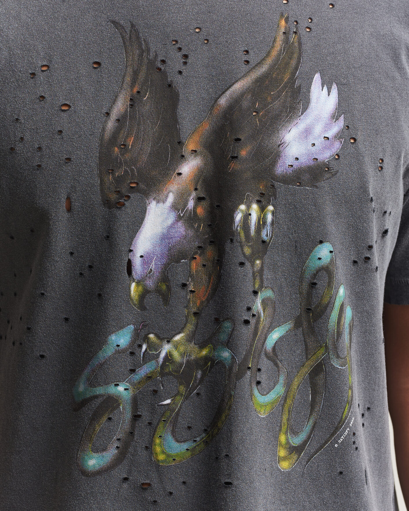 Homme | T-shirts | Satisfy | MothTech T-Shirt Aged Black Eagle