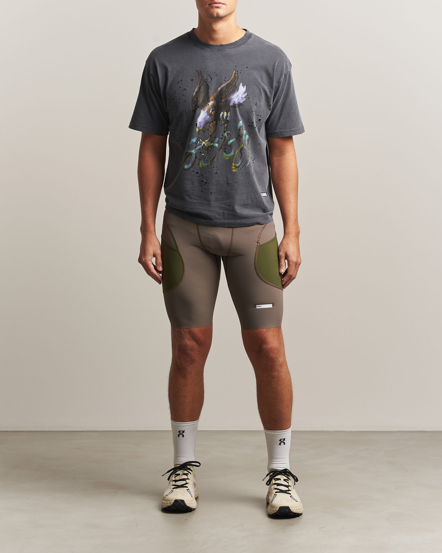 Homme | Shorts | Satisfy | TechSilk Evo 9 Inch Half Tights Dark Natural