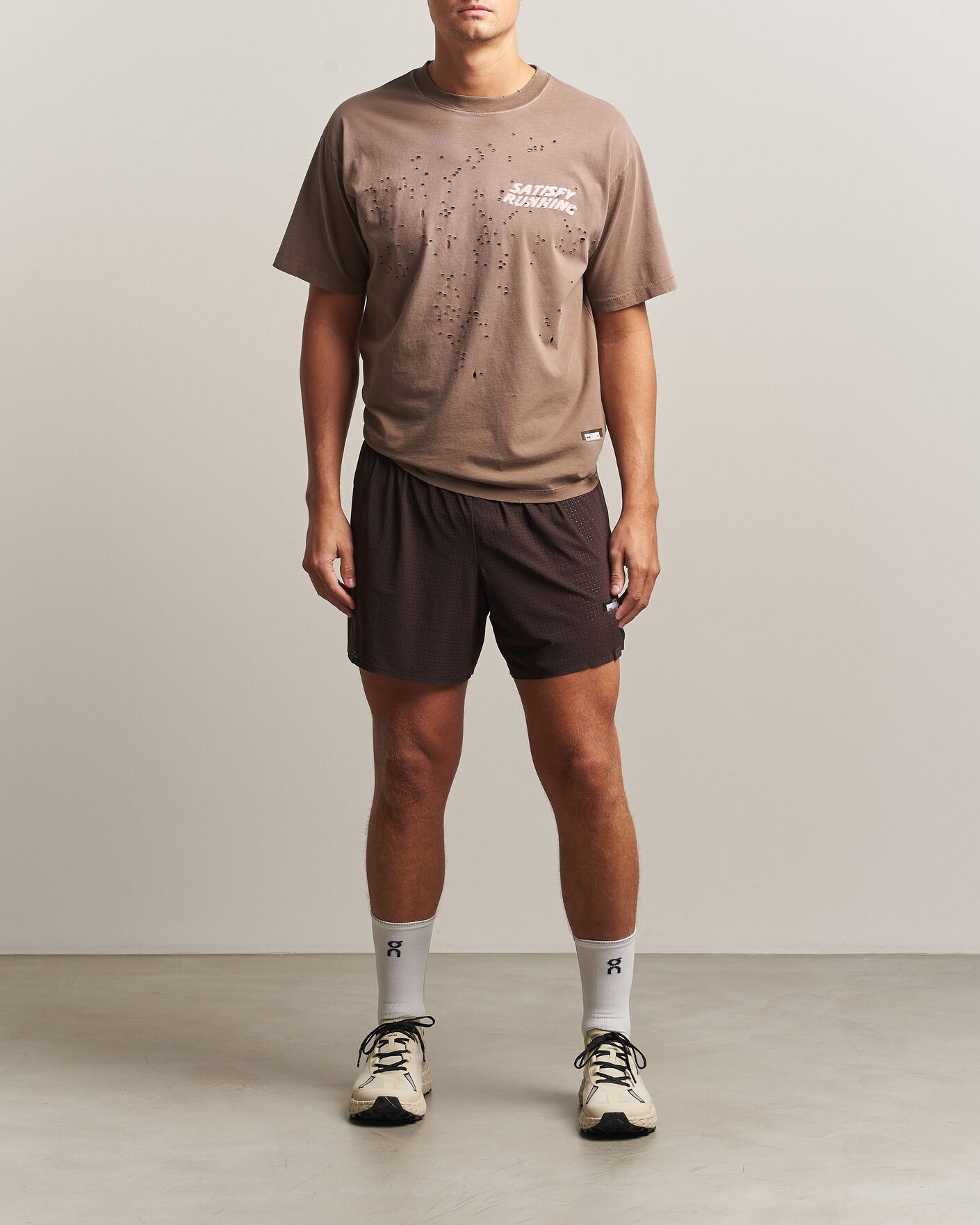 Homme | Shorts | Satisfy | Space-O 5 Inch Shorts Deep Mahogany