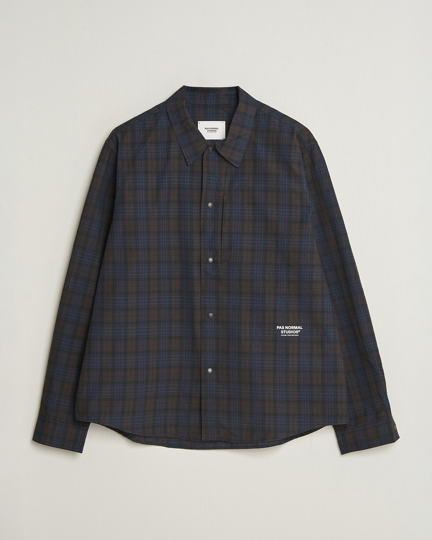 Homme | Chemises | Pas Normal Studios | Off-Race Seersucker Shirt Dark Navy