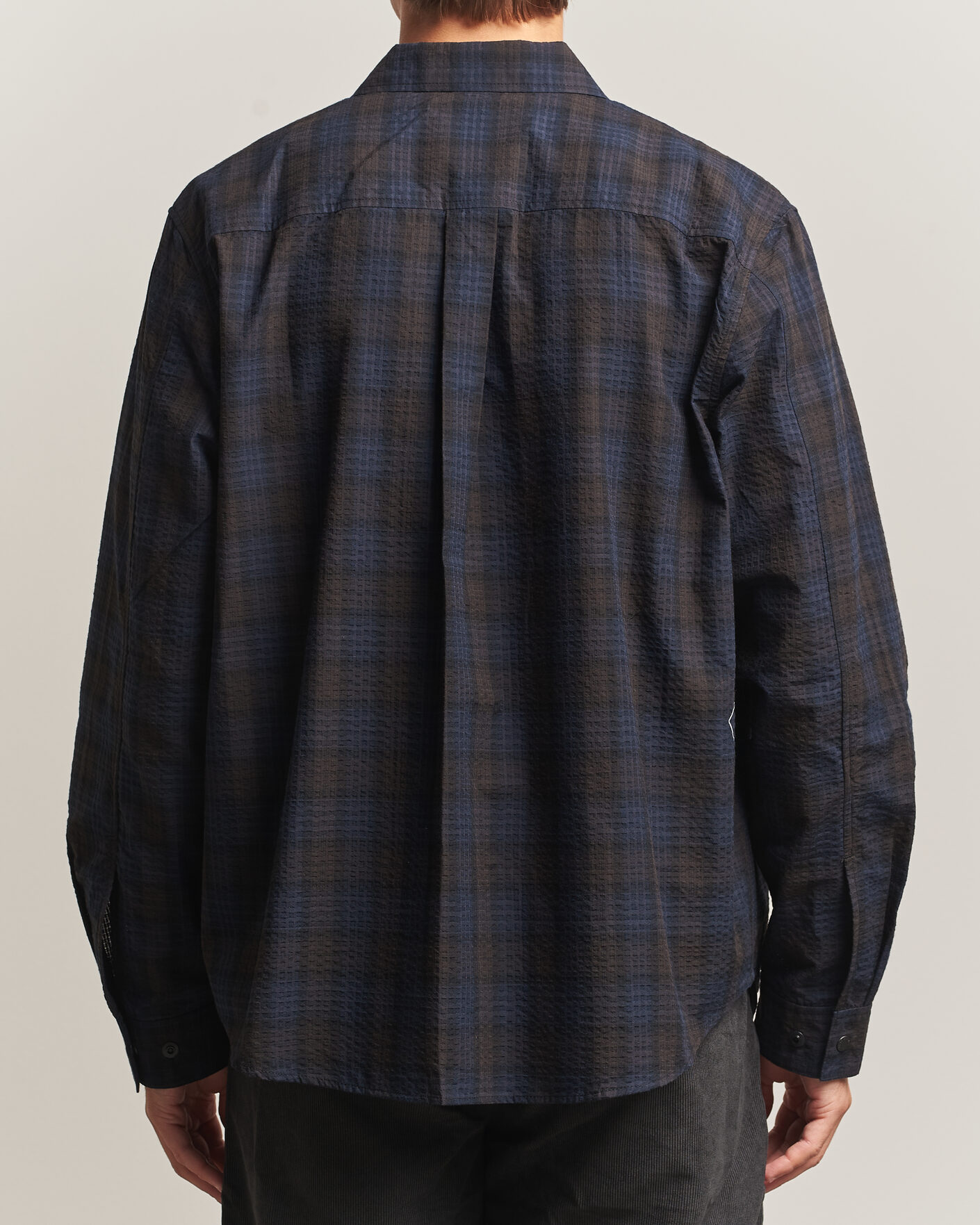 Homme | Chemises | Pas Normal Studios | Off-Race Seersucker Shirt Dark Navy