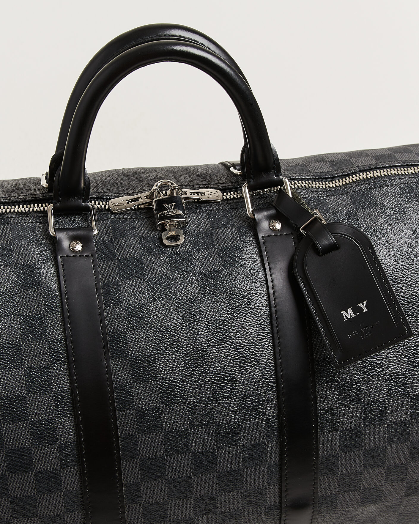 Heren | Pre-Owned & Vintage Bags | Louis Vuitton Pre-Owned | Keepall Bandouliére 55 Damier Graphite