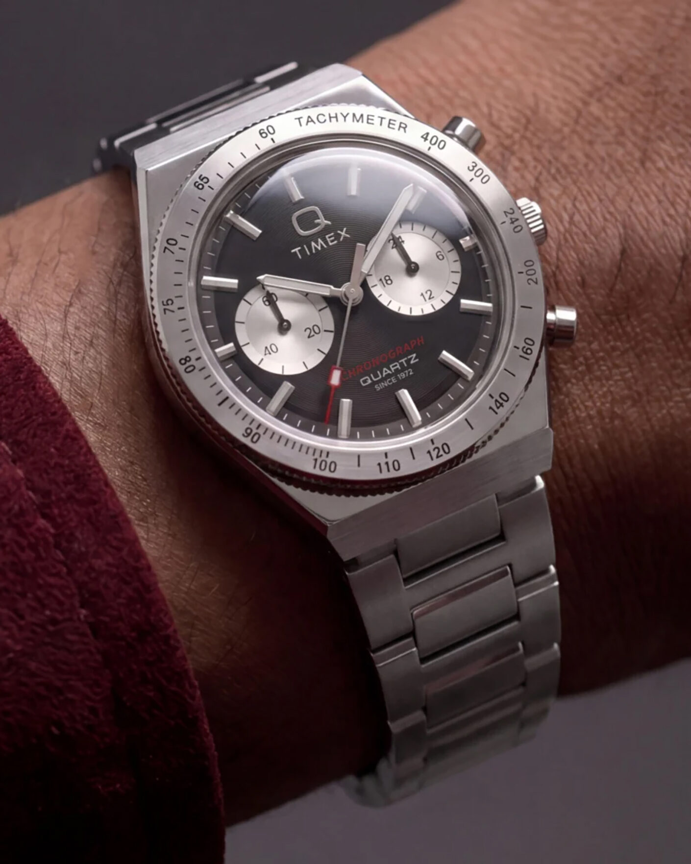 Homme | Timex Q Continental Chronograph 36mm Black Dial | Timex | Q Continental Chronograph 36mm Black Dial