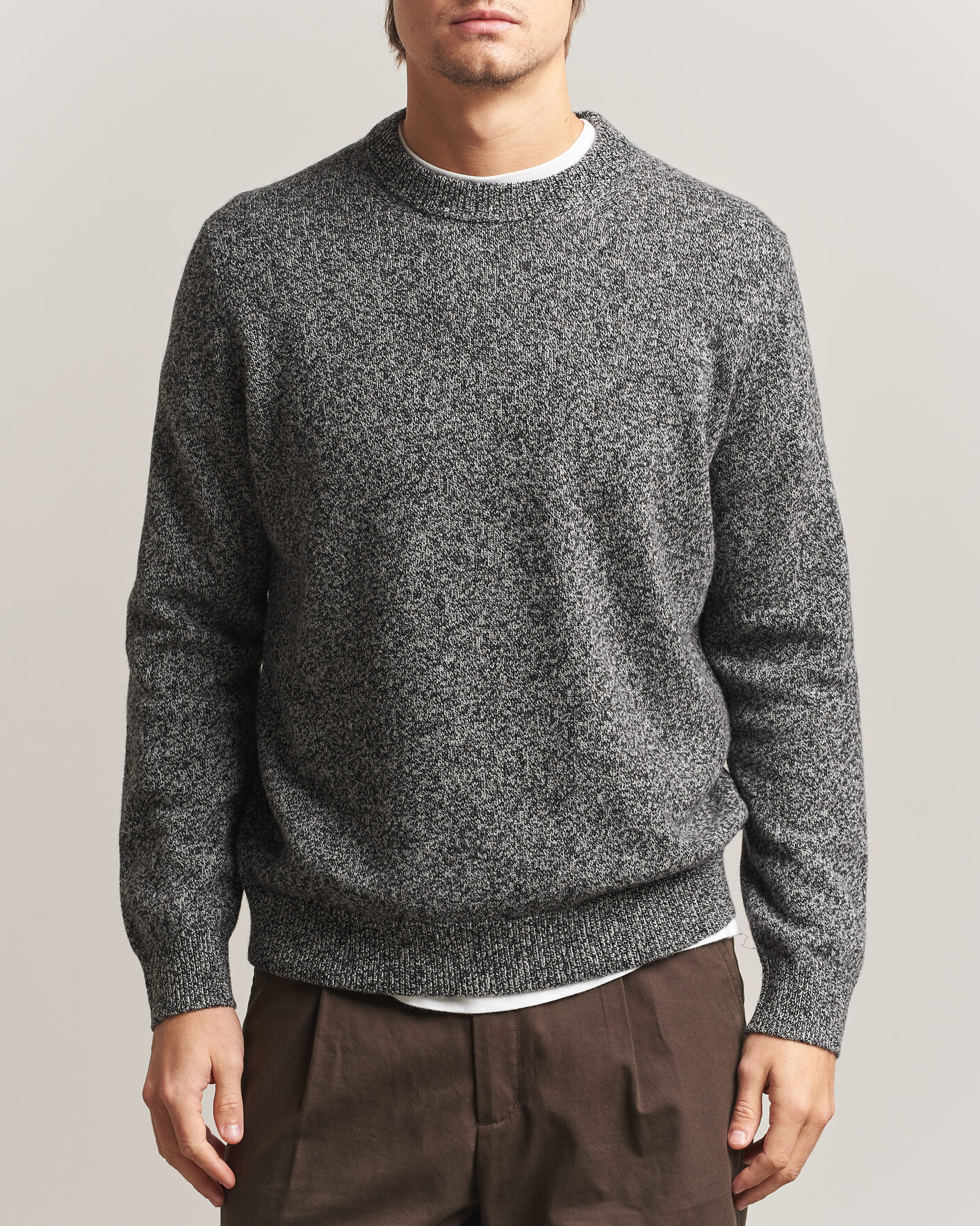 Homme | Pulls Et Tricots | Samsøe Samsøe | Isak Knitted Crew Neck Black White Melange