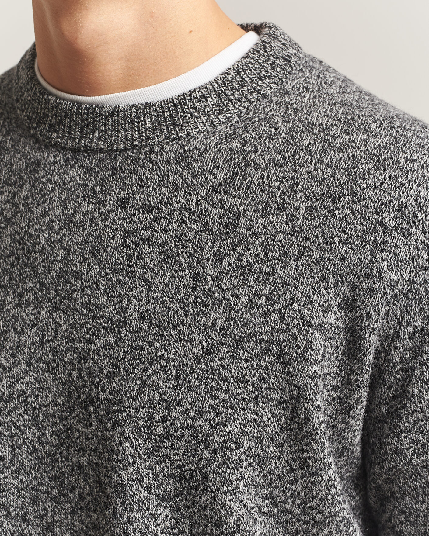 Homme | Pulls Et Tricots | Samsøe Samsøe | Isak Knitted Crew Neck Black White Melange