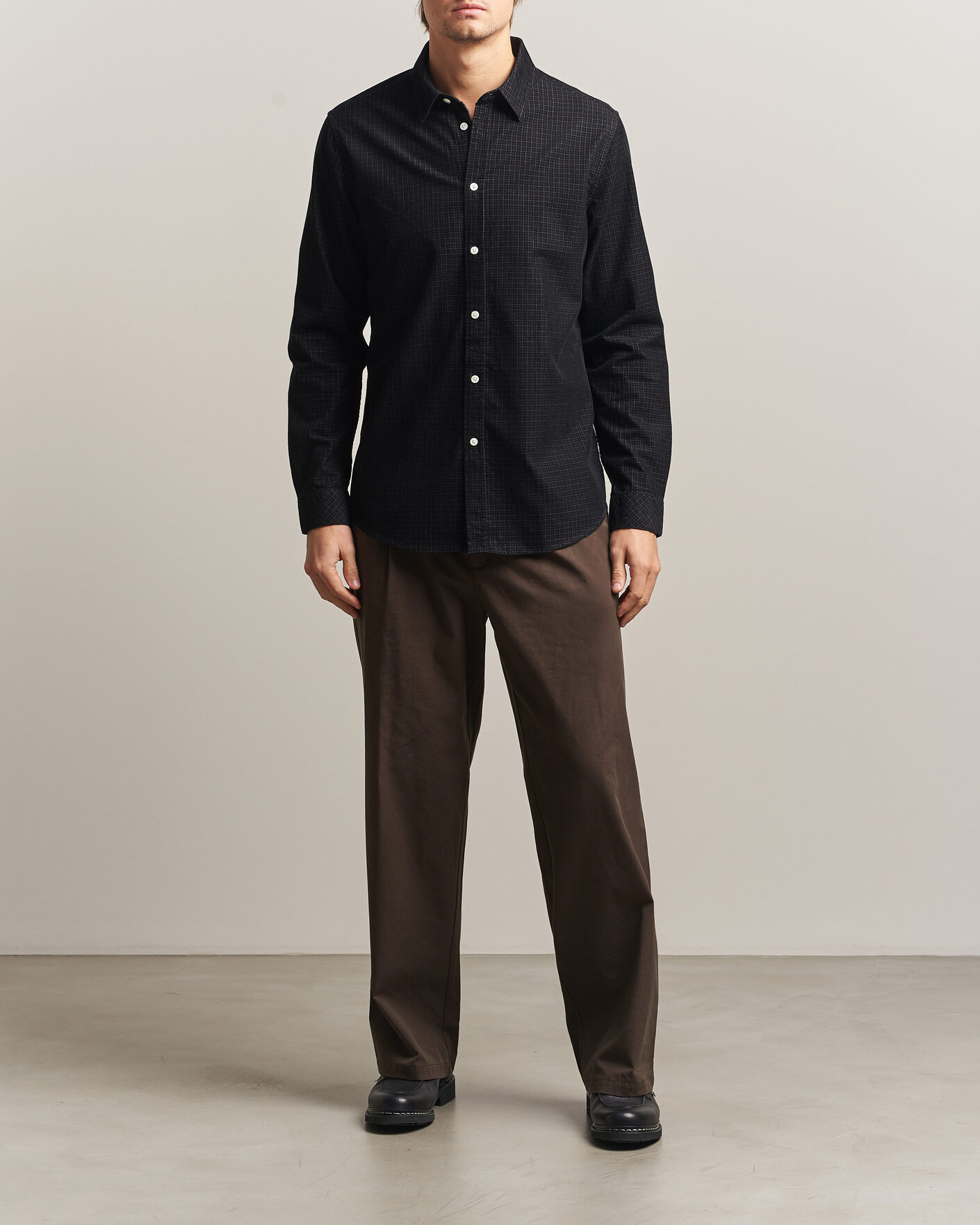Homme | Chemises | Samsøe Samsøe | Liam Baby Cord Checked Shirt Black