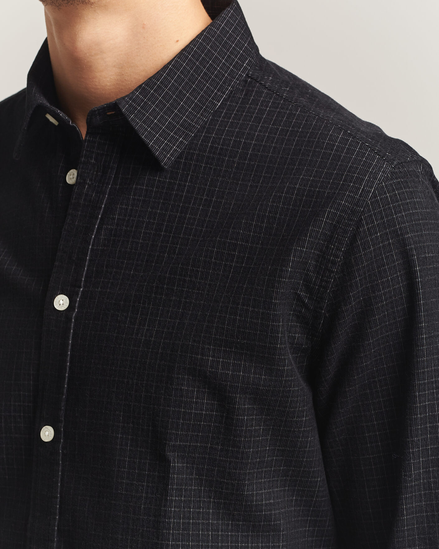 Homme | Chemises | Samsøe Samsøe | Liam Baby Cord Checked Shirt Black