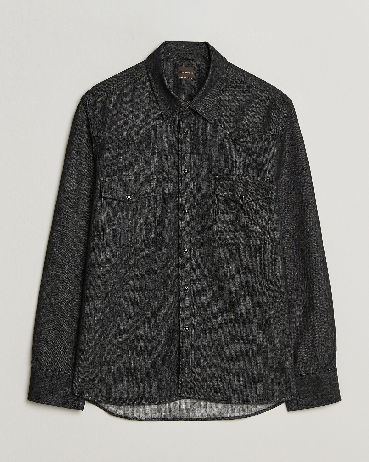 Heren | Overhemden | Oscar Jacobson | Straight Fit Western Shirt Dark Grey
